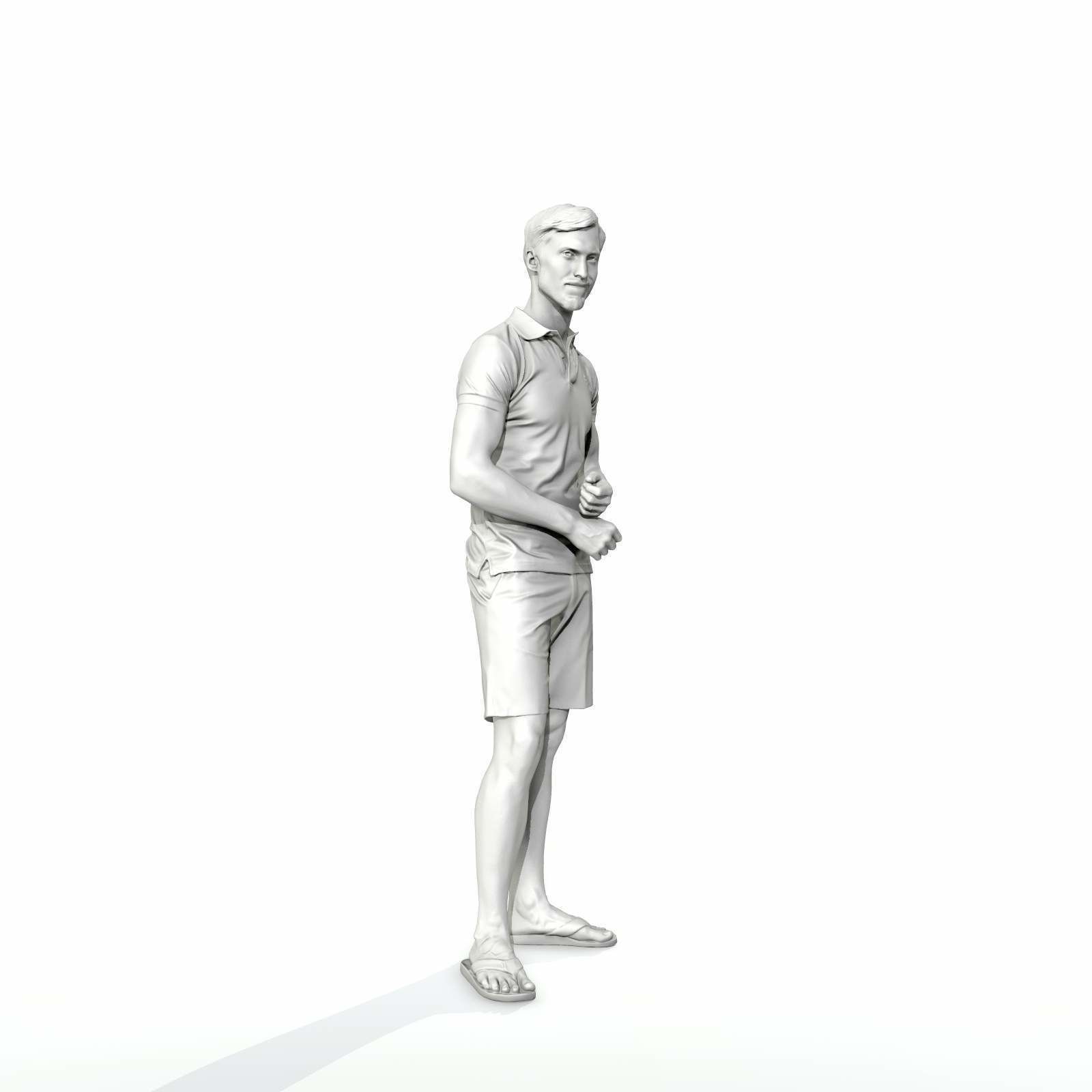 Casual Man with Blue Shorts and Flip-Flops SMan0314-HD2-O04P01-S 3D model_61