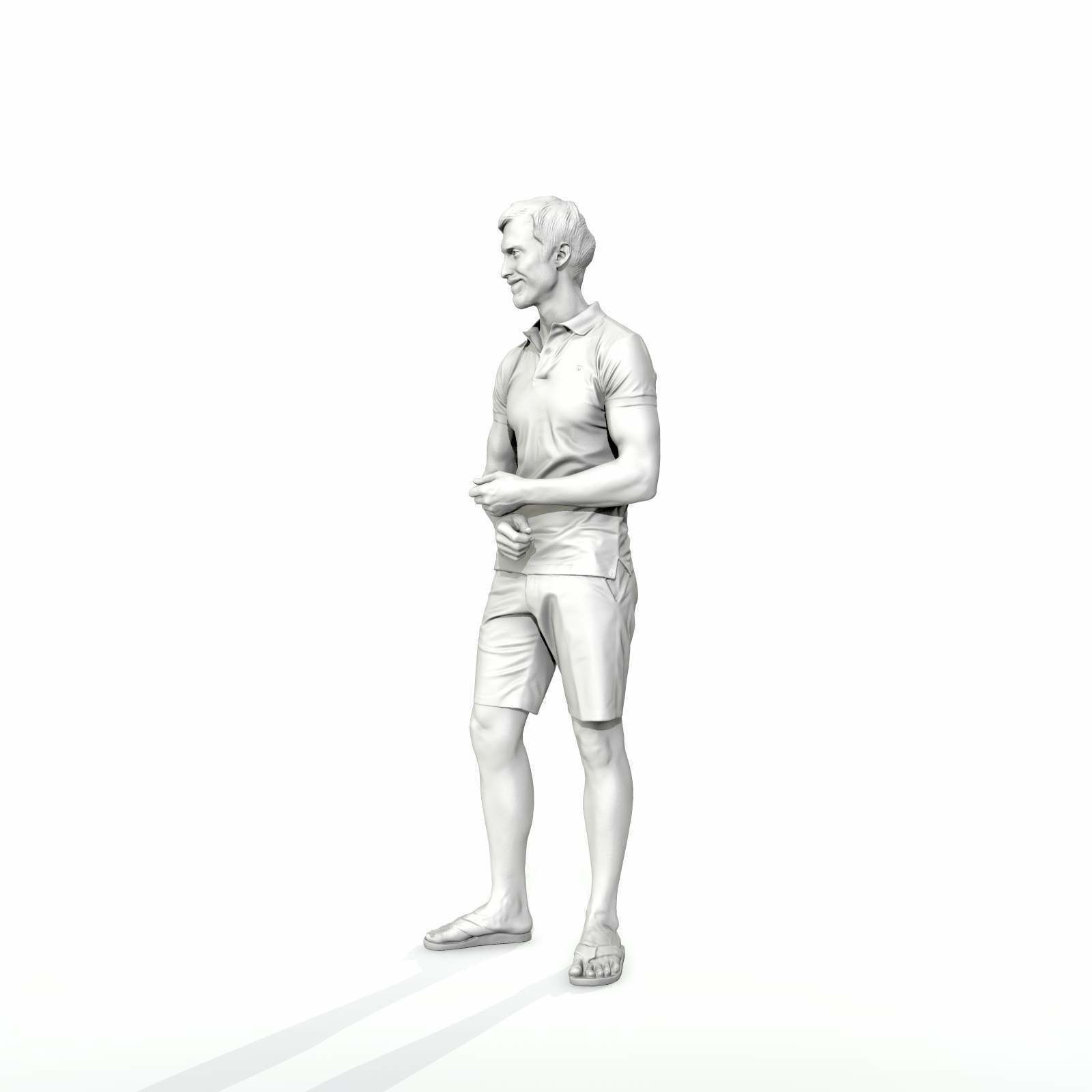 Casual Man with Blue Shorts and Flip-Flops SMan0314-HD2-O04P01-S 3D model_8