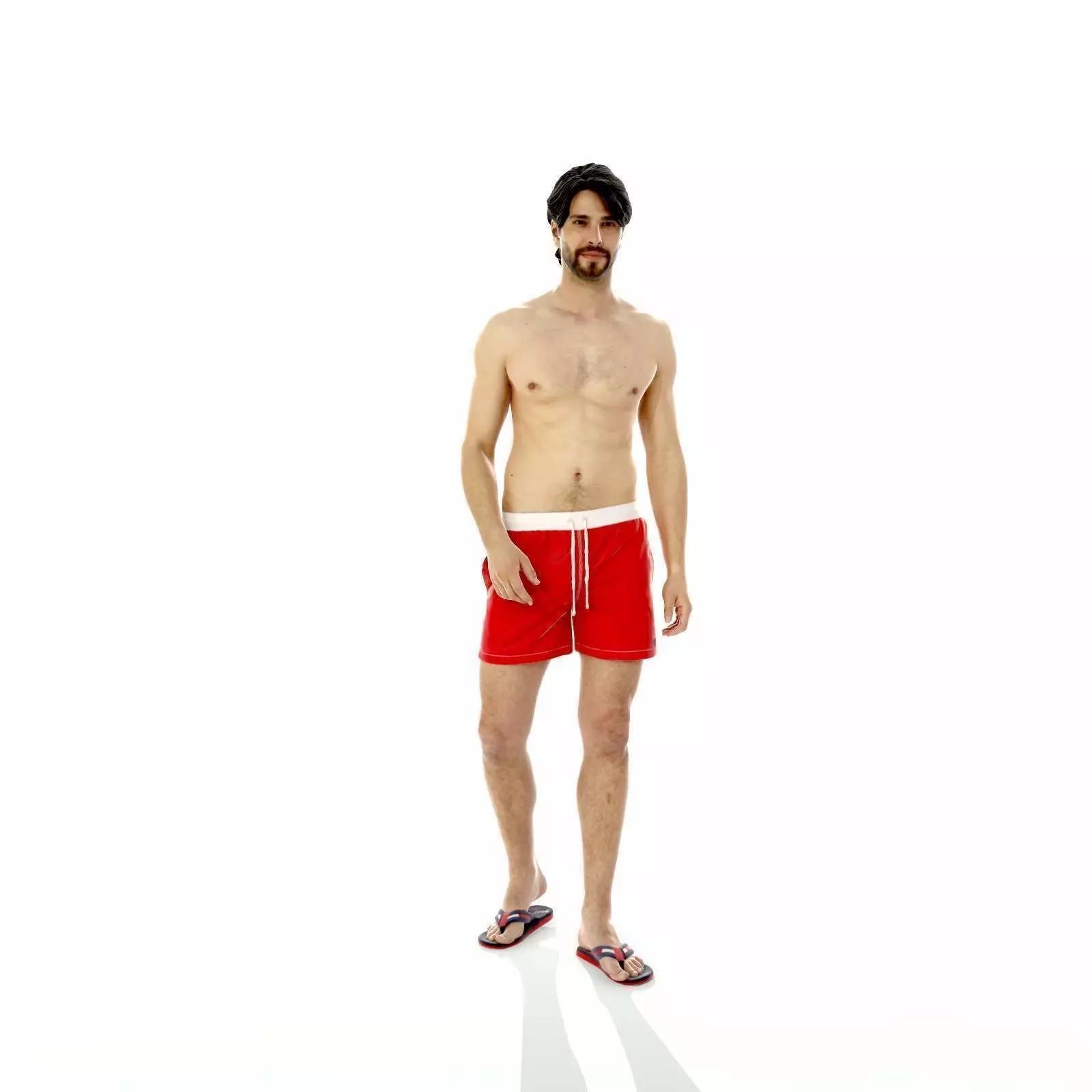 Man with Red Shorts and Flip-Flops SMan0312-HD2-O01P01-S 3D model