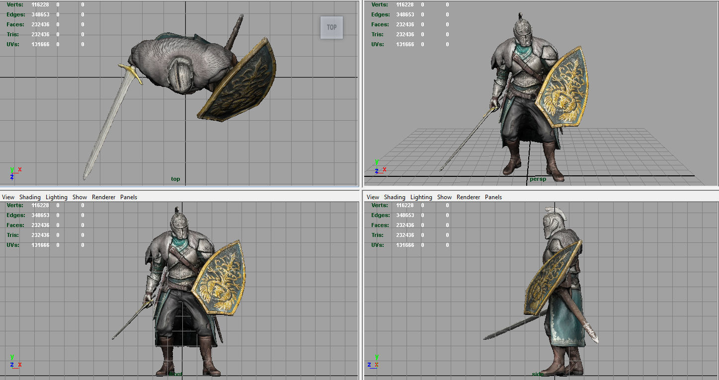 Faraam Knight Low-poly 3D model_7