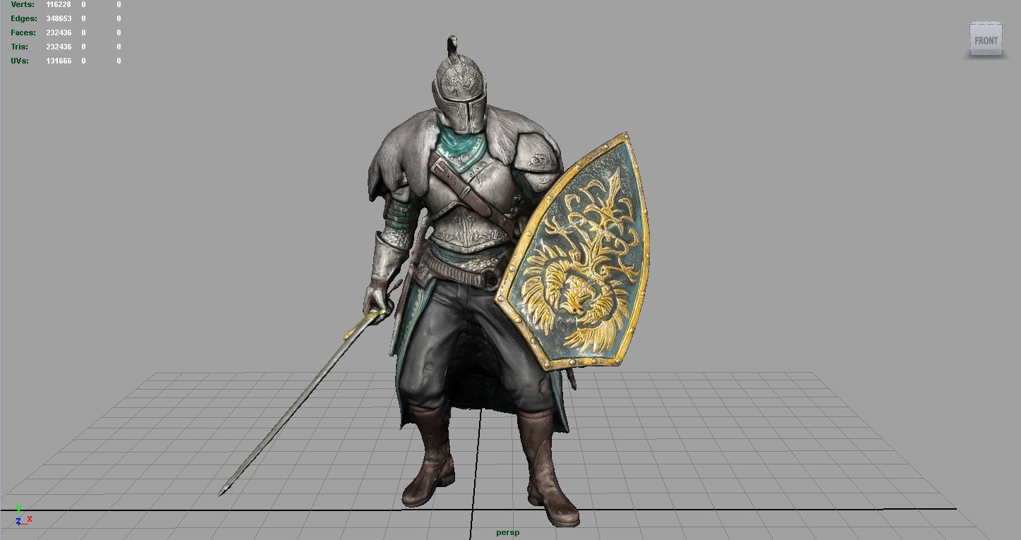 Faraam Knight Low-poly 3D model_3