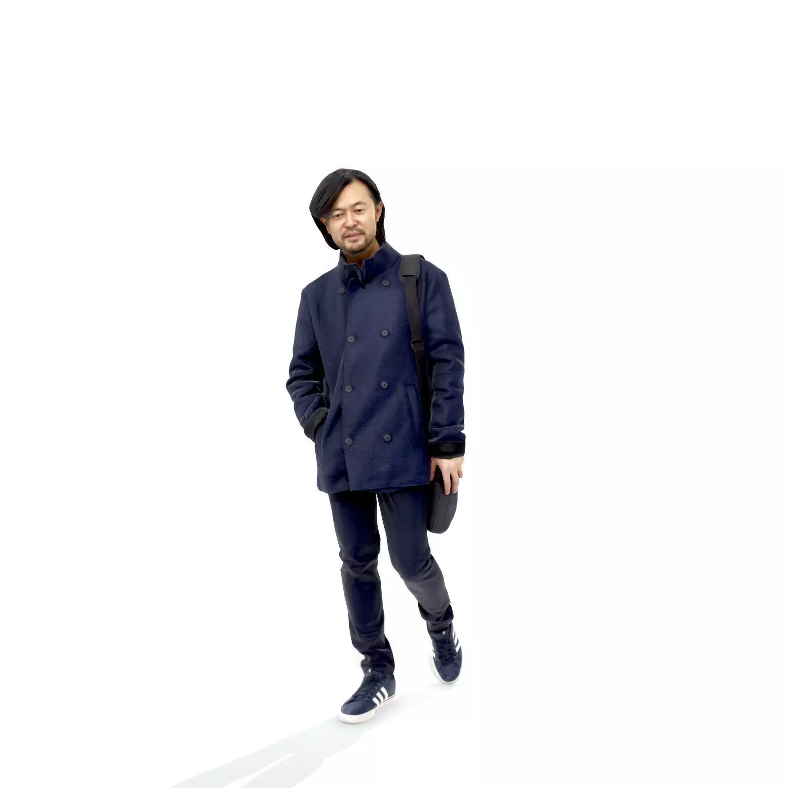 Walking Man with Blue Coat and Laptop Bag CMan0319-HD2-O01P01-S 3D model_0