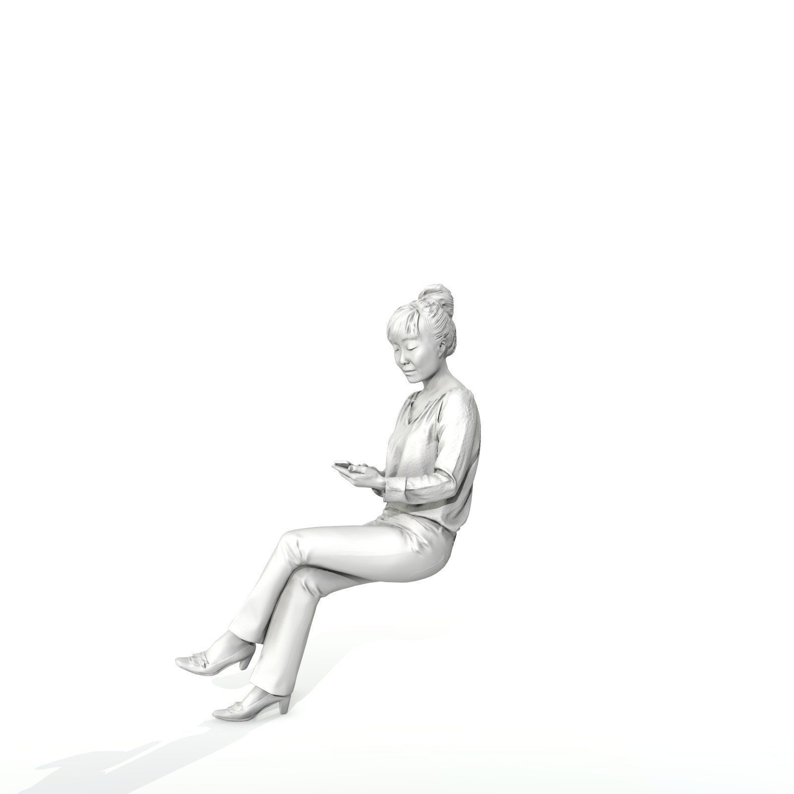 Sitting and Texting Woman with Black Pants BWom0308-HD2-O02P02-S 3D model_34