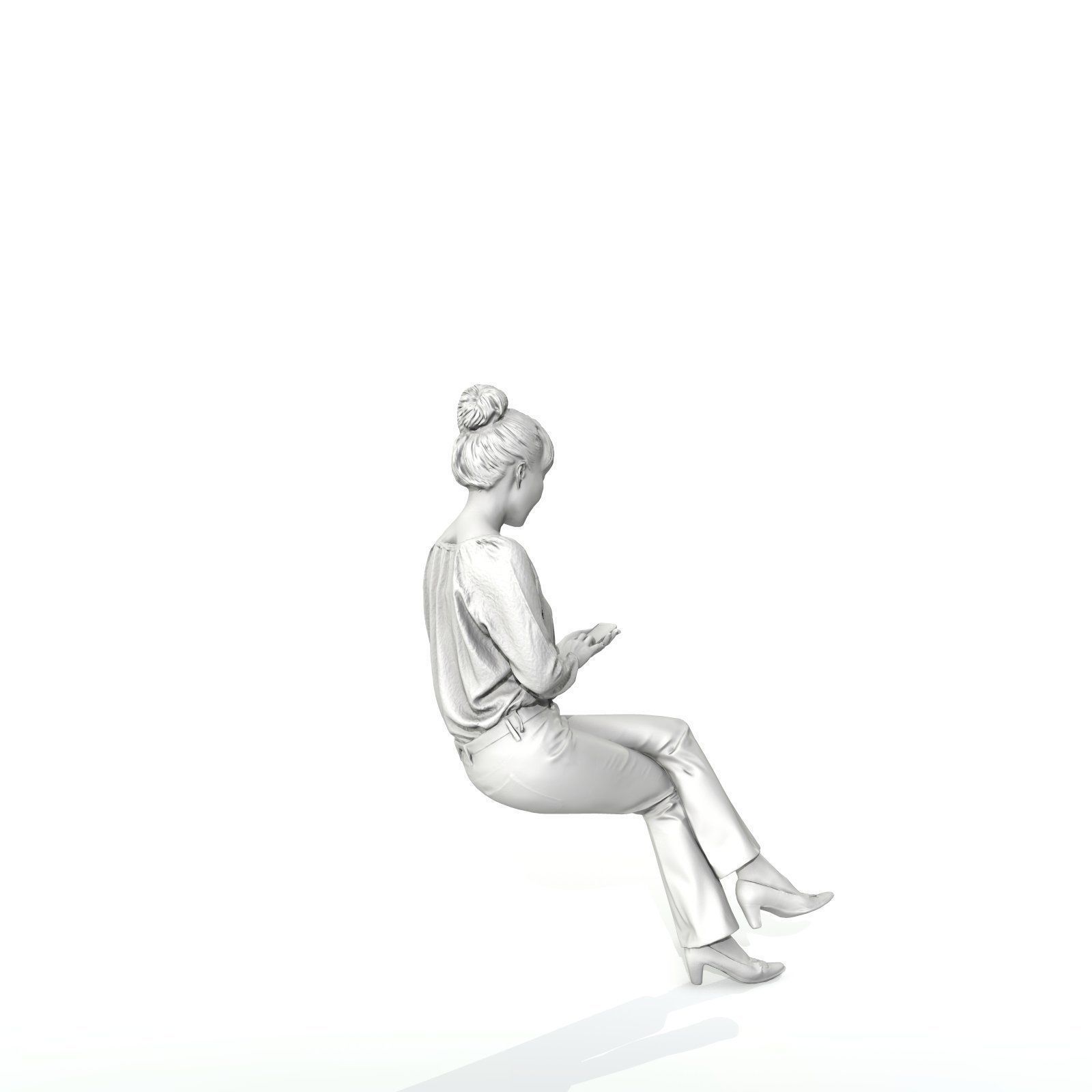 Sitting and Texting Woman with Black Pants BWom0308-HD2-O02P02-S 3D model_27