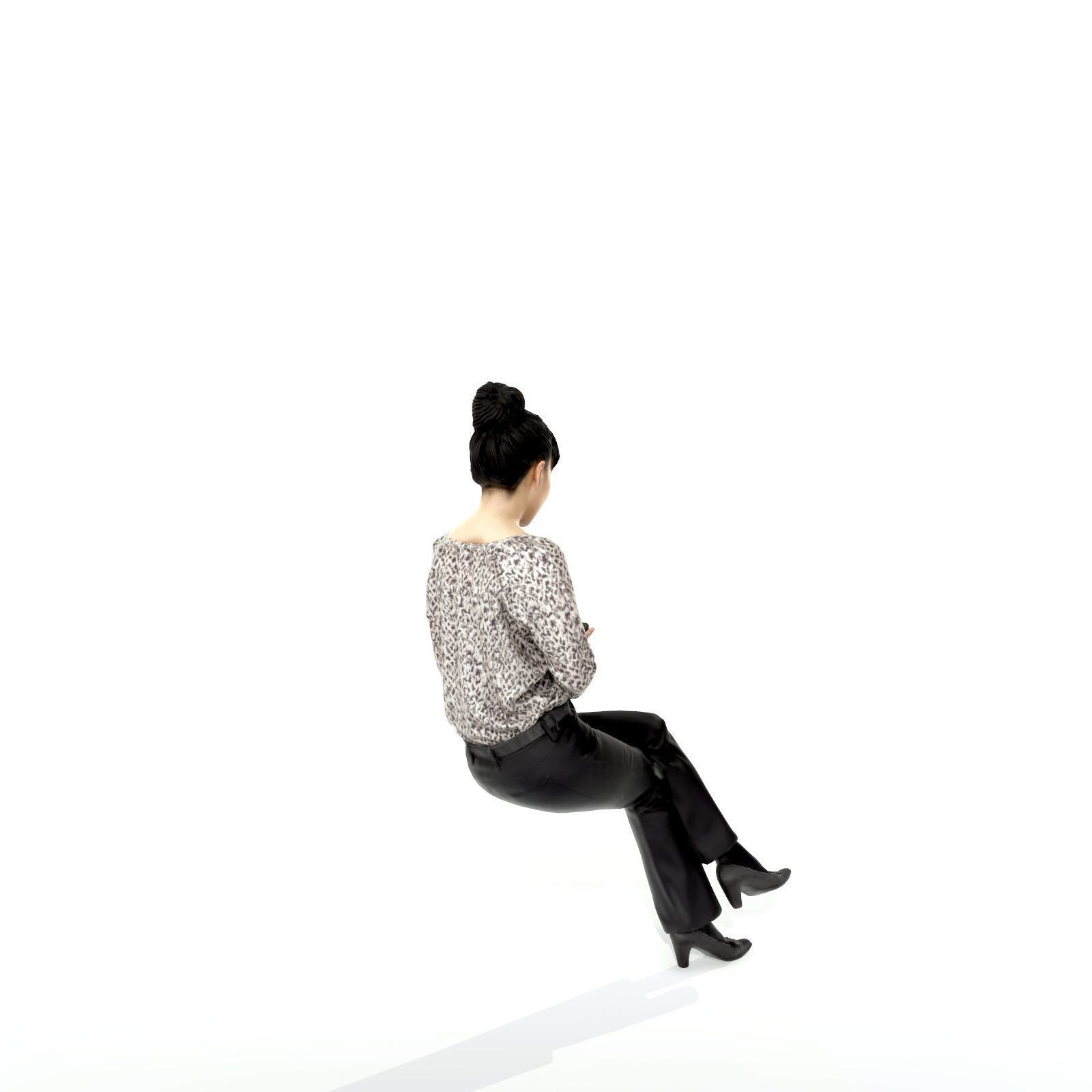 Sitting and Texting Woman with Black Pants BWom0308-HD2-O02P02-S 3D model_69