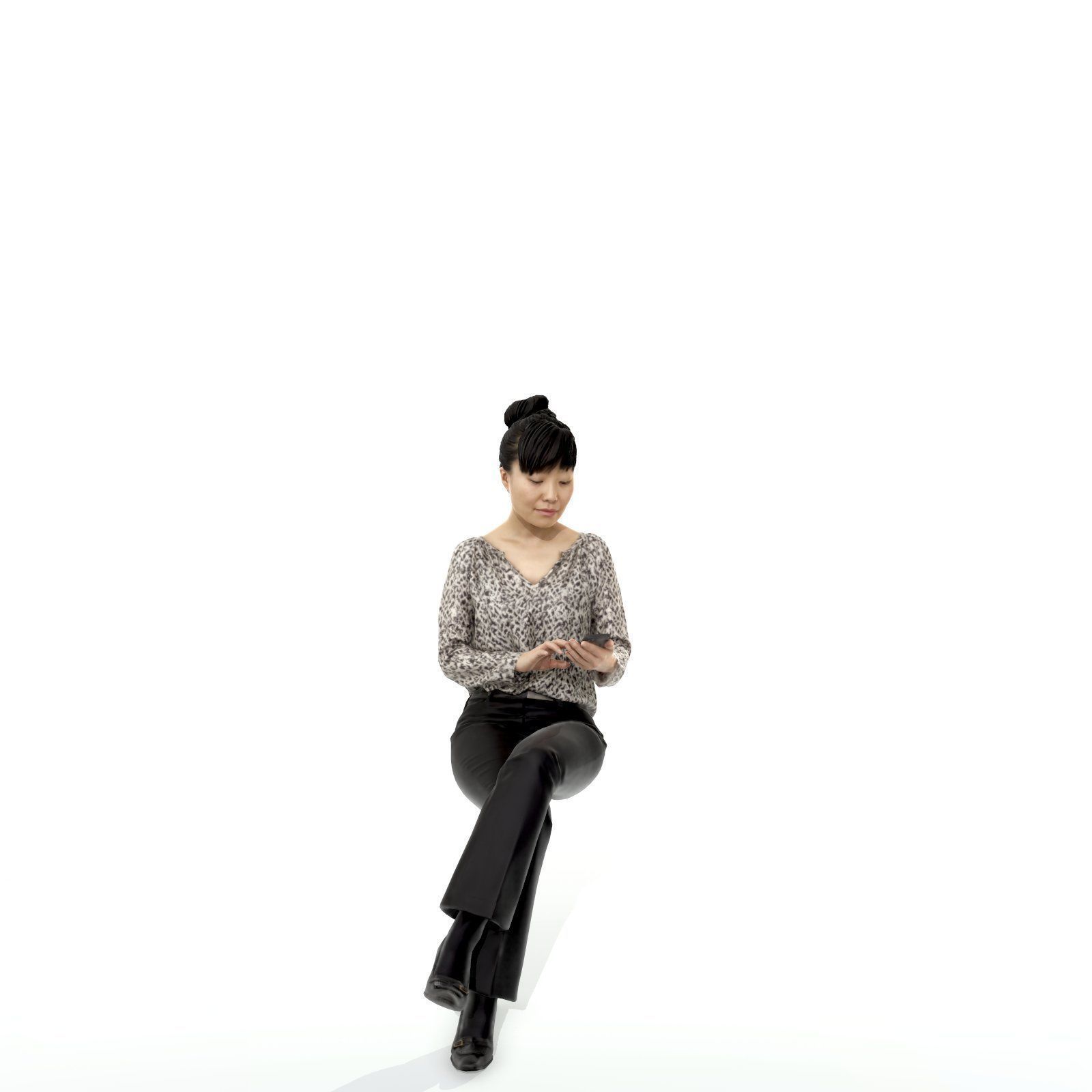 Sitting and Texting Woman with Black Pants BWom0308-HD2-O02P02-S 3D model_65