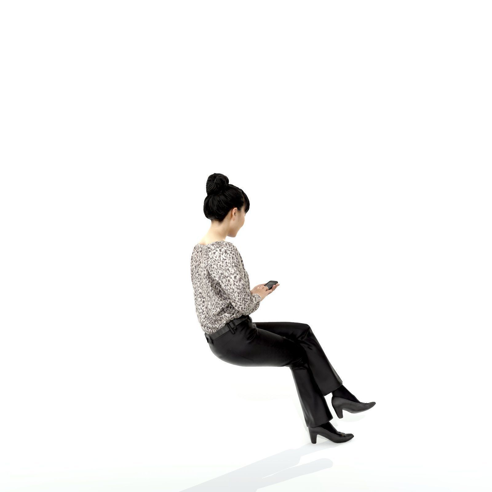 Sitting and Texting Woman with Black Pants BWom0308-HD2-O02P02-S 3D model_71