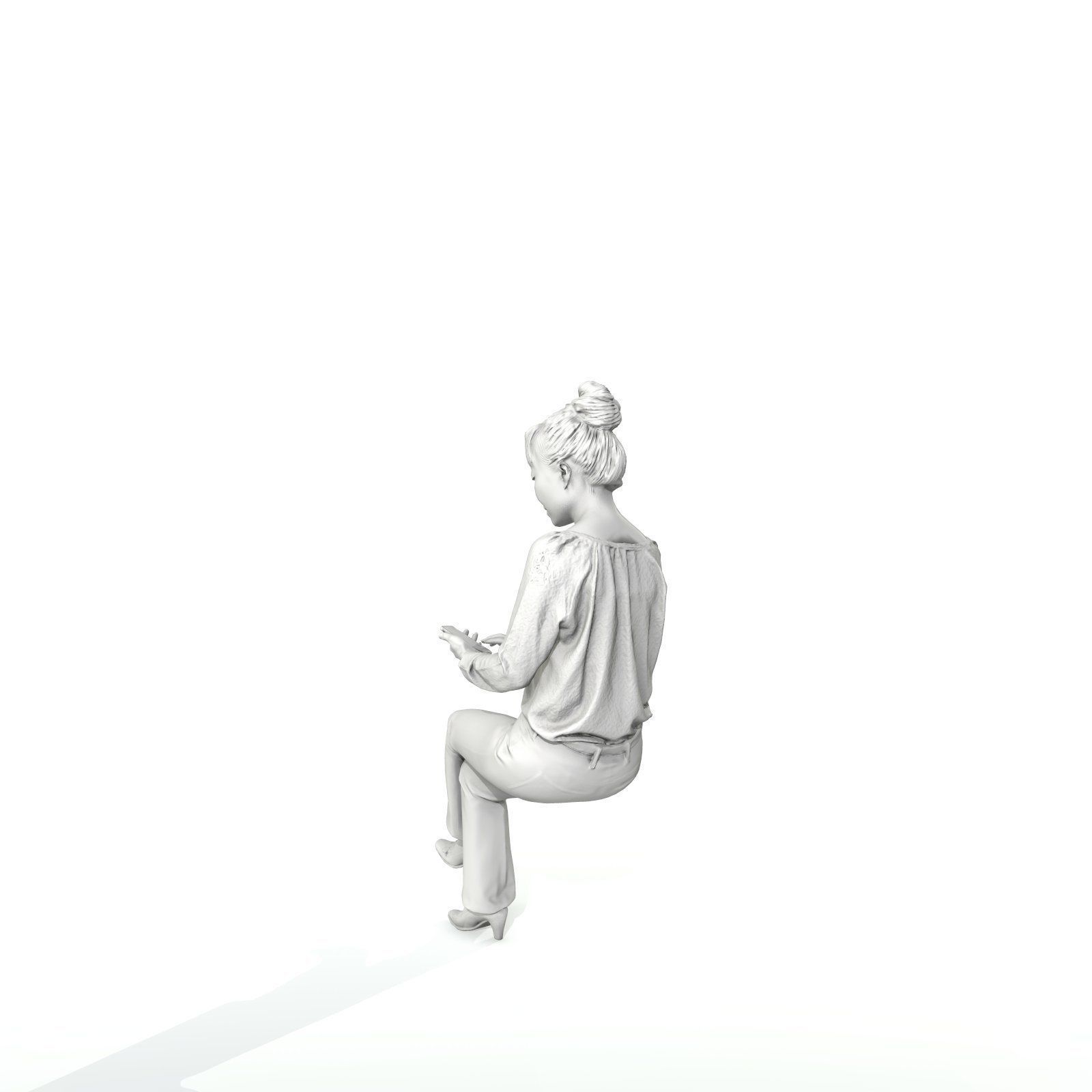 Sitting and Texting Woman with Black Pants BWom0308-HD2-O02P02-S 3D model_70