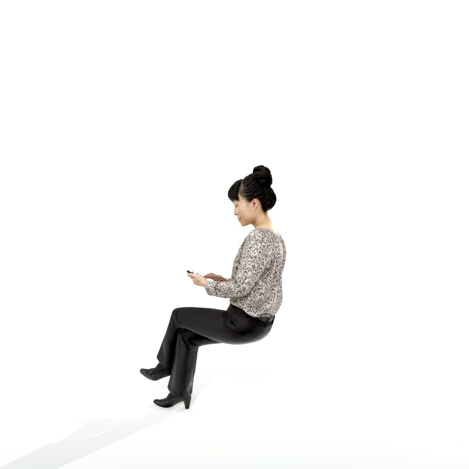 Sitting and Texting Woman with Black Pants BWom0308-HD2-O02P02-S 3D model_44