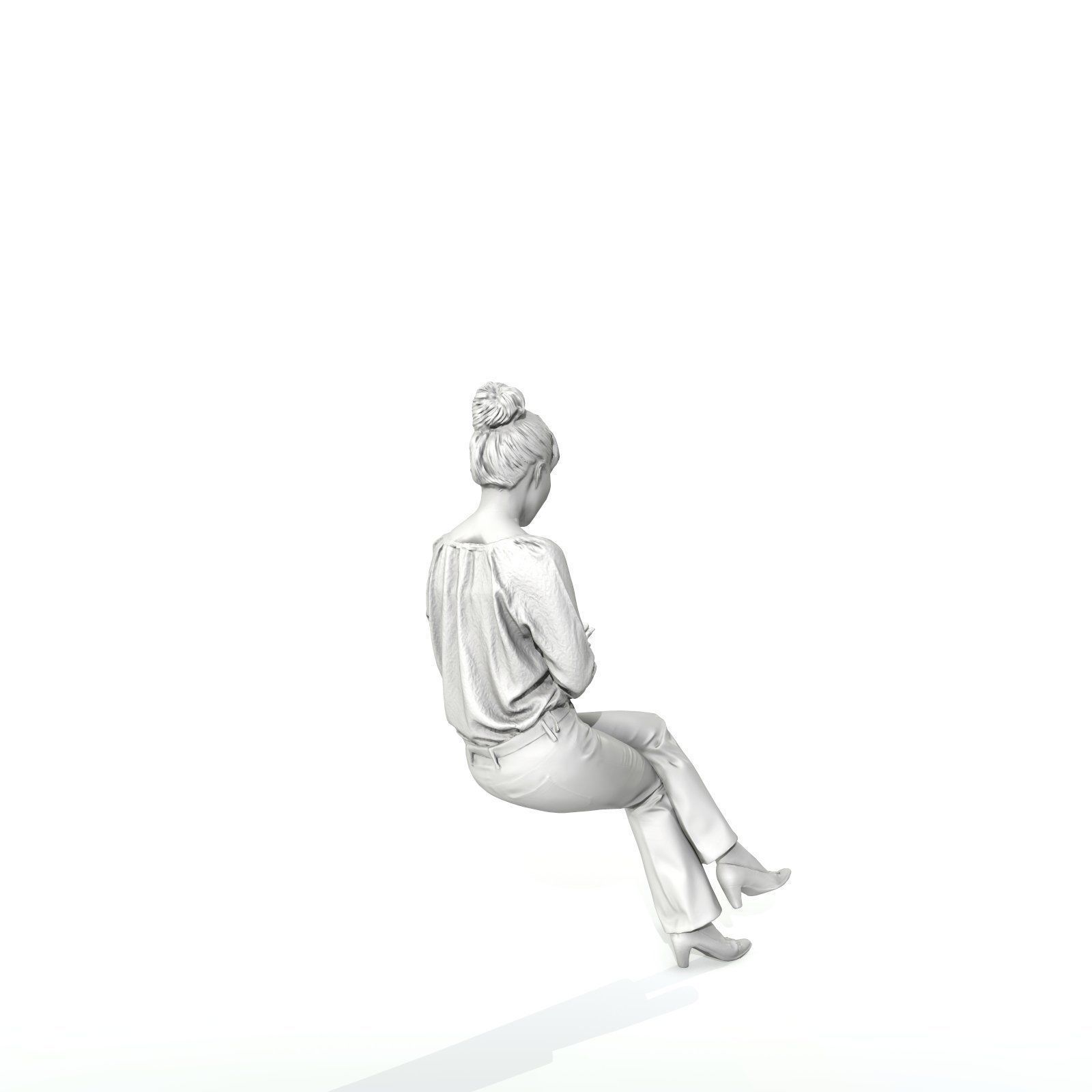 Sitting and Texting Woman with Black Pants BWom0308-HD2-O02P02-S 3D model_11