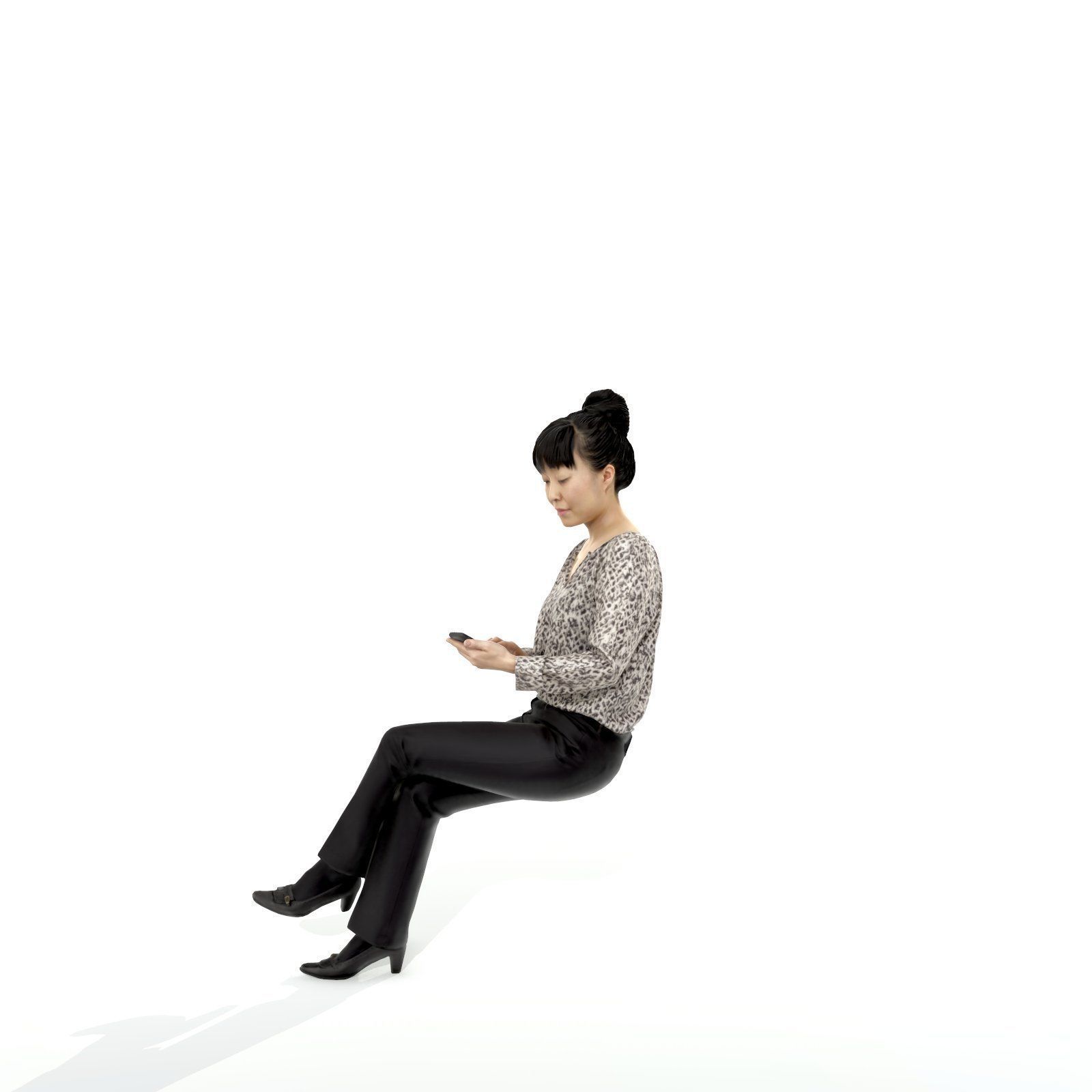 Sitting and Texting Woman with Black Pants BWom0308-HD2-O02P02-S 3D model_22