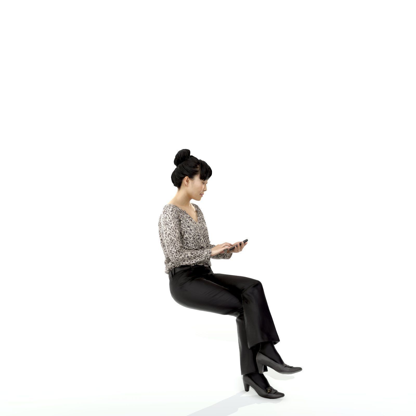 Sitting and Texting Woman with Black Pants BWom0308-HD2-O02P02-S 3D model_25