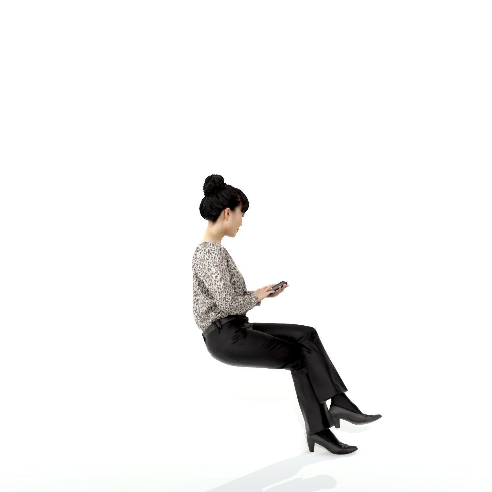 Sitting and Texting Woman with Black Pants BWom0308-HD2-O02P02-S 3D model_47