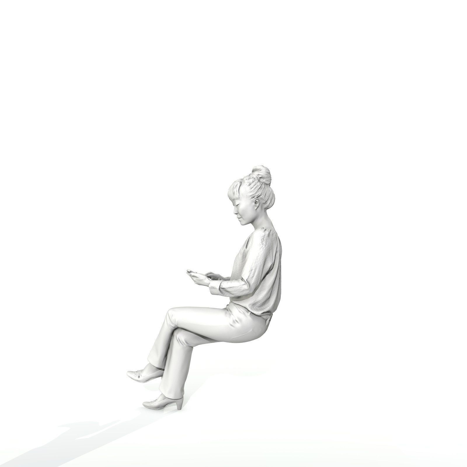 Sitting and Texting Woman with Black Pants BWom0308-HD2-O02P02-S 3D model_67