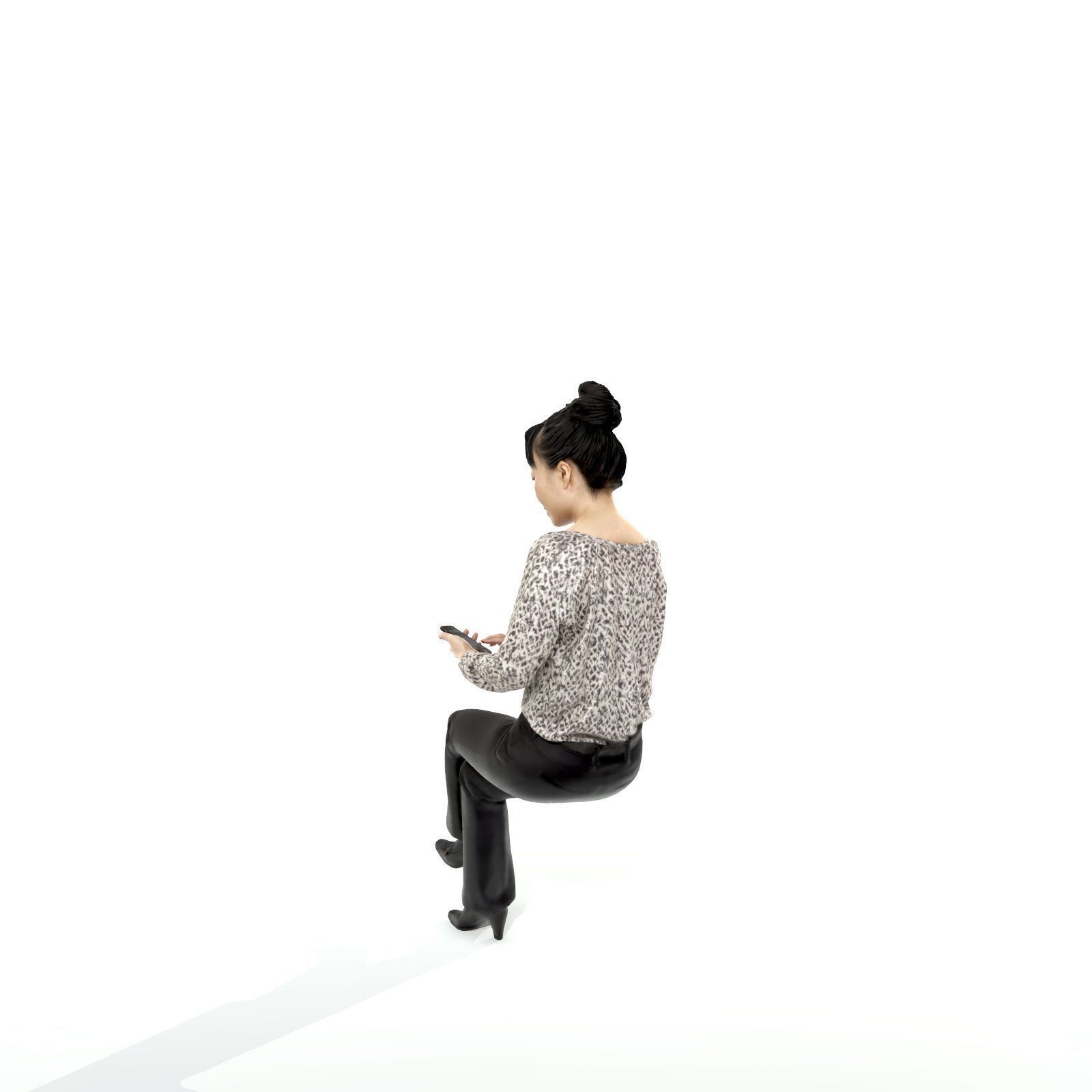 Sitting and Texting Woman with Black Pants BWom0308-HD2-O02P02-S 3D model_26