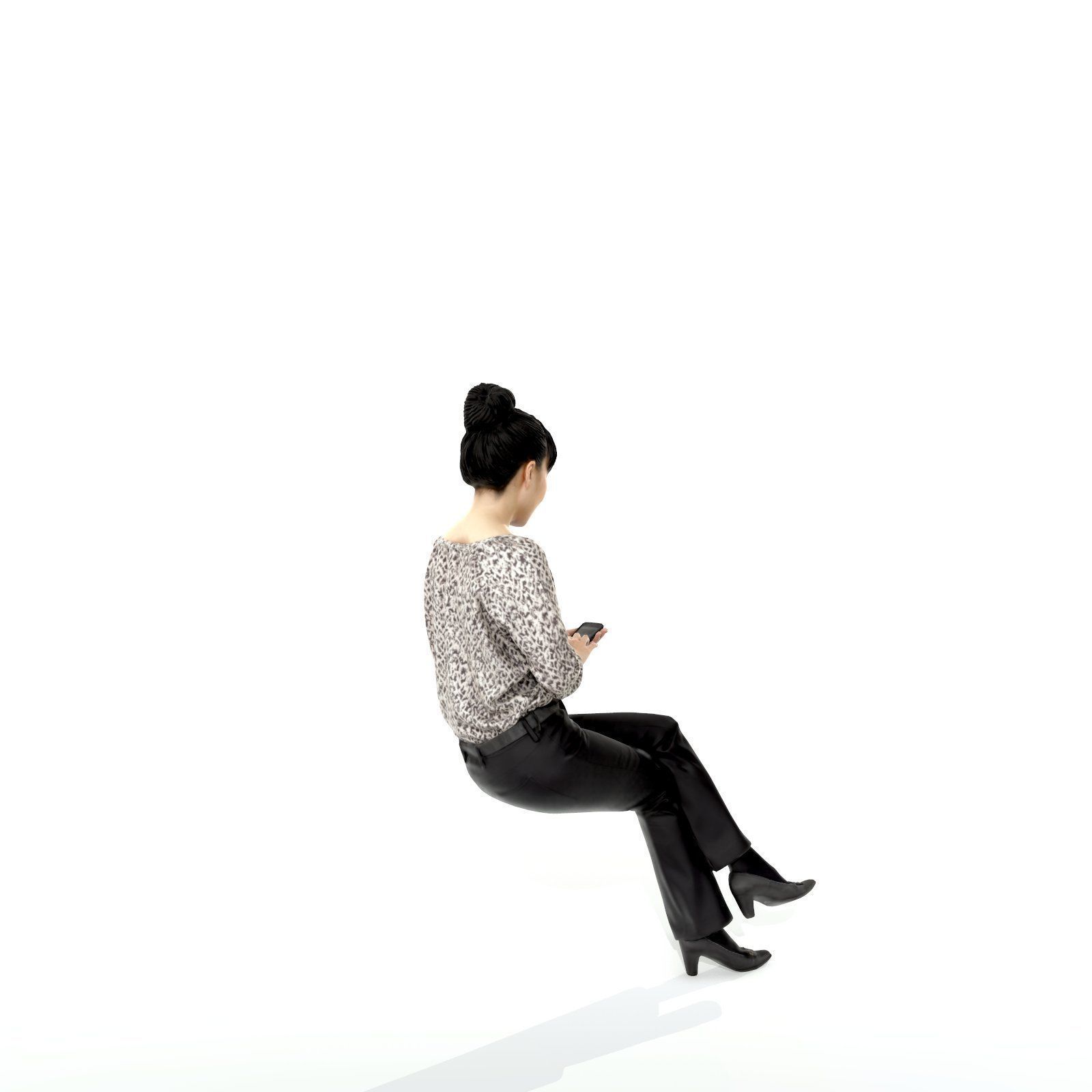 Sitting and Texting Woman with Black Pants BWom0308-HD2-O02P02-S 3D model_60