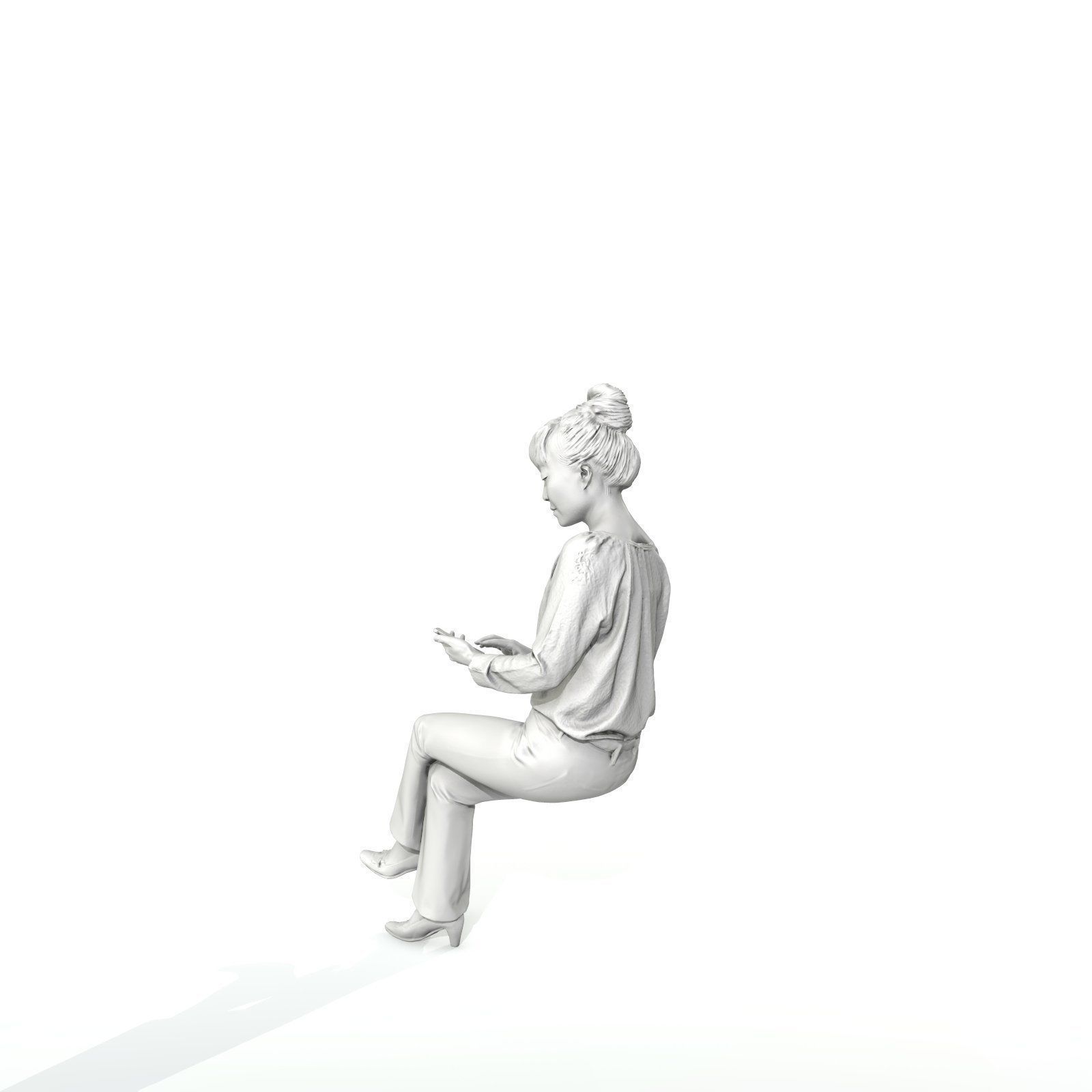 Sitting and Texting Woman with Black Pants BWom0308-HD2-O02P02-S 3D model_39