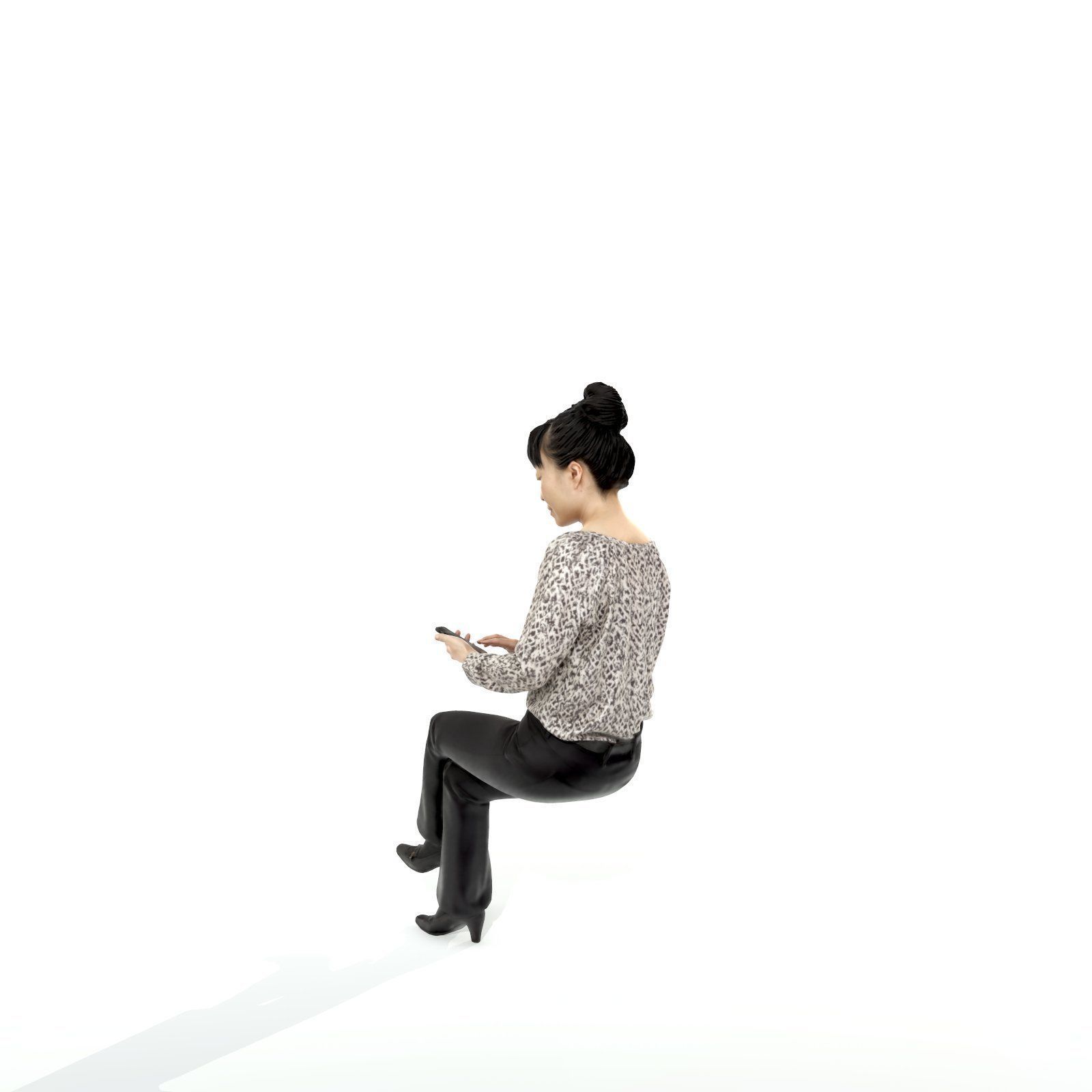 Sitting and Texting Woman with Black Pants BWom0308-HD2-O02P02-S 3D model_58