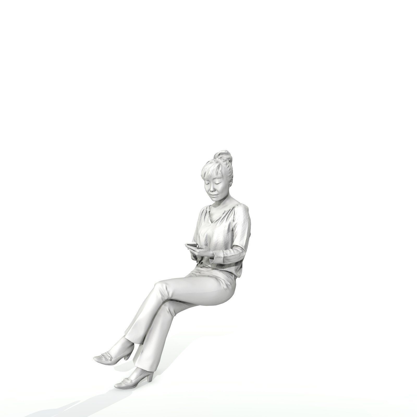 Sitting and Texting Woman with Black Pants BWom0308-HD2-O02P02-S 3D model_14