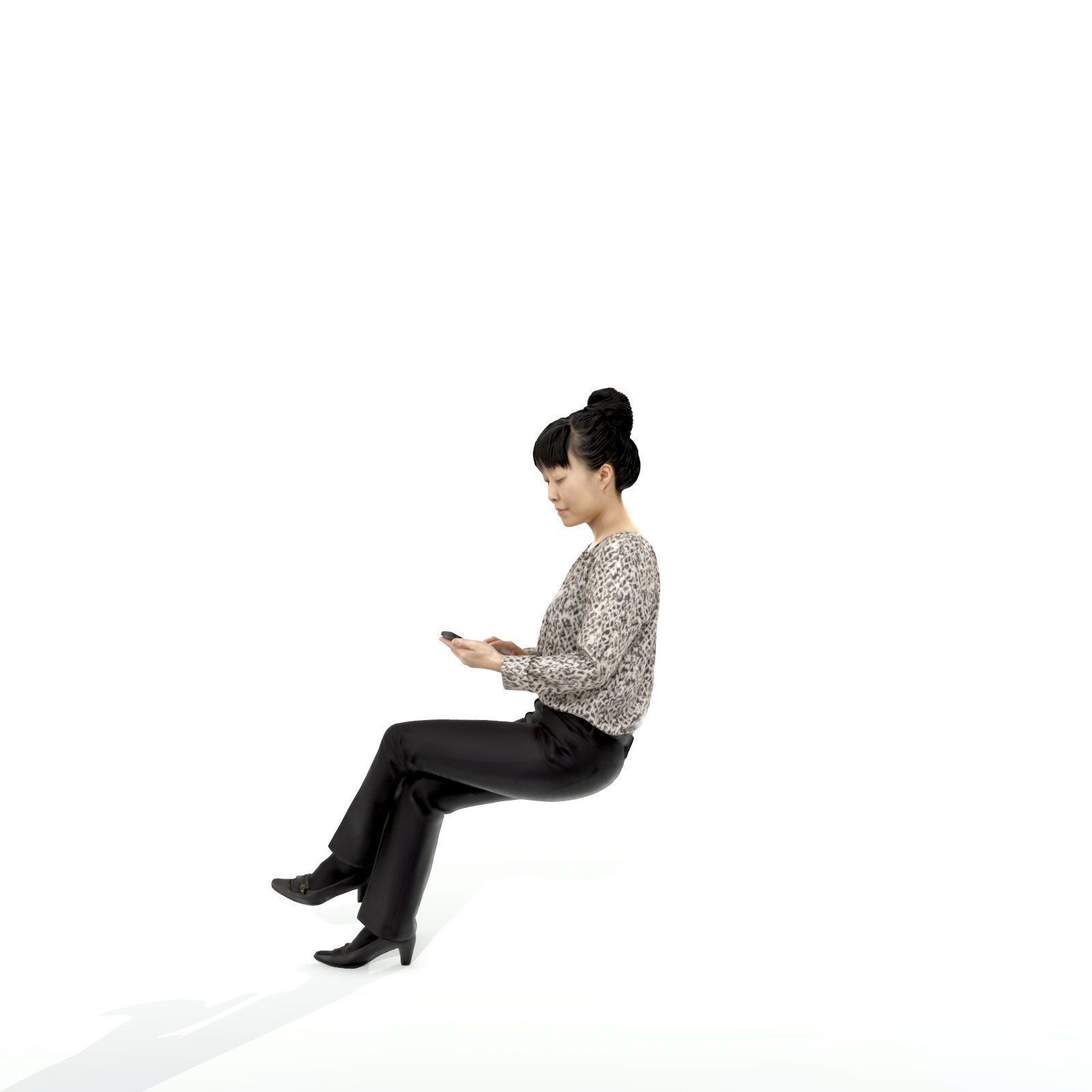 Sitting and Texting Woman with Black Pants BWom0308-HD2-O02P02-S 3D model_19