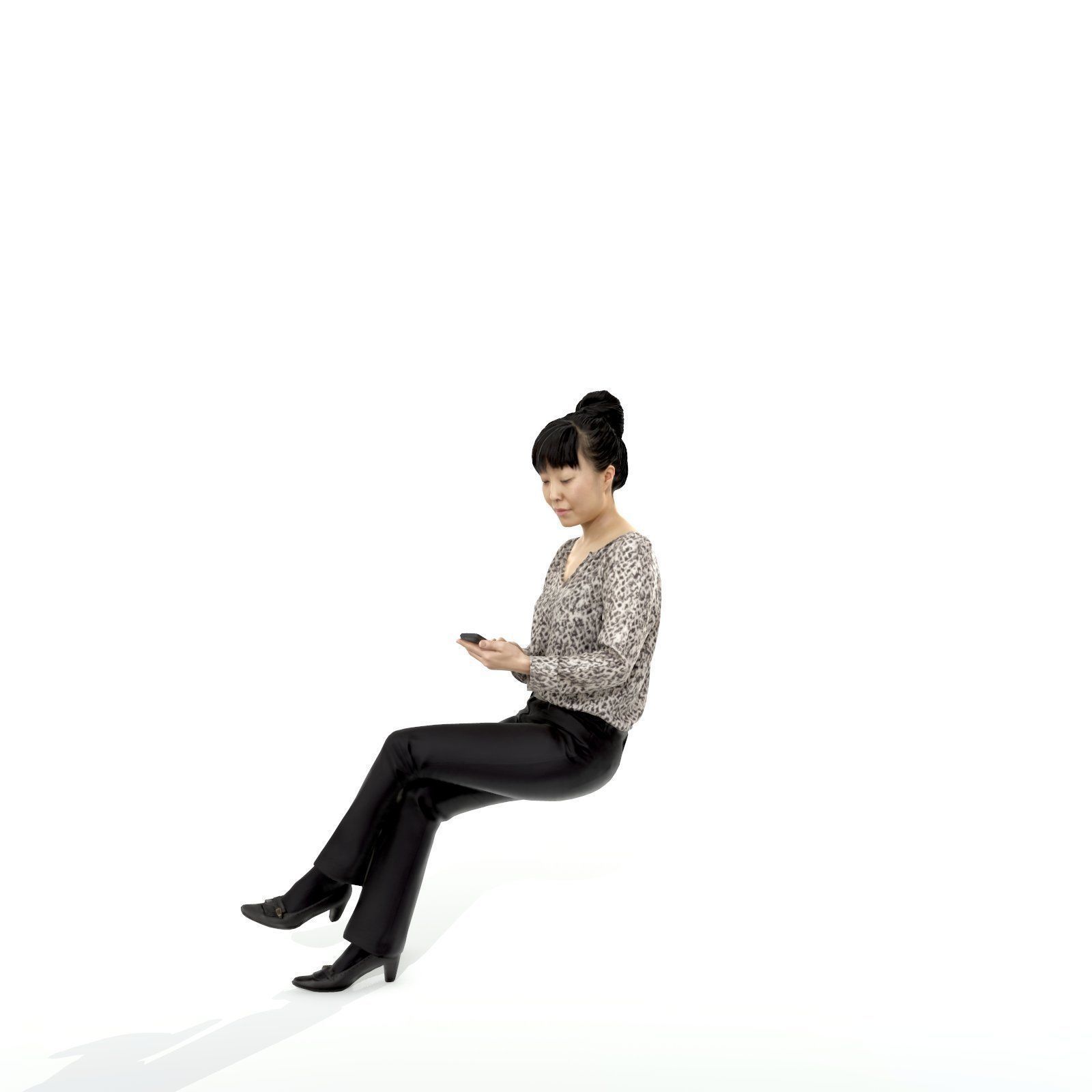 Sitting and Texting Woman with Black Pants BWom0308-HD2-O02P02-S 3D model_50