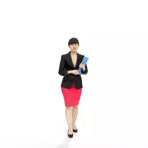 Woman with Red Skirt and Documents BWom0307-HD2-O01P01-S