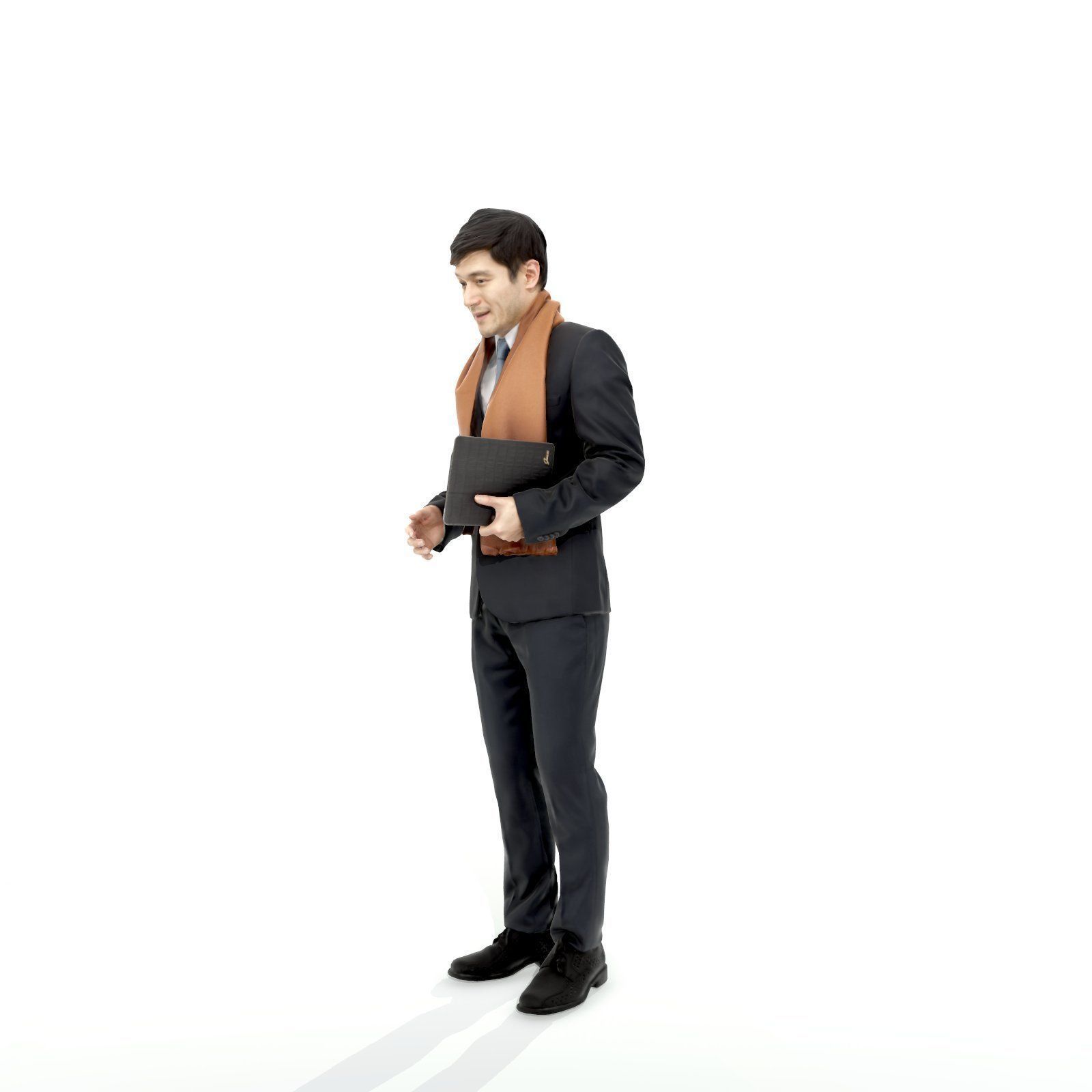 Business Man with Brown Scarf and Tablet BMan0310-HD2-O01P01-S 3D model_2