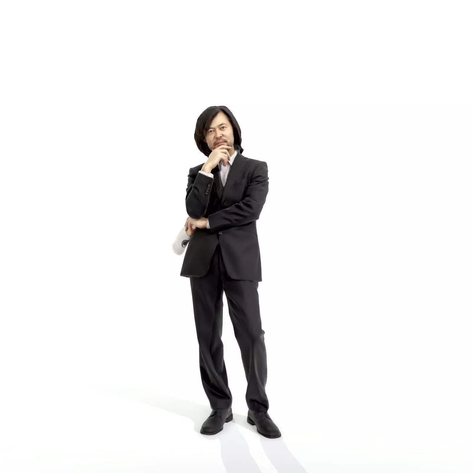 Business Man with Suit Holding Magazine BMan0309-HD2-O01P01-S 3D model