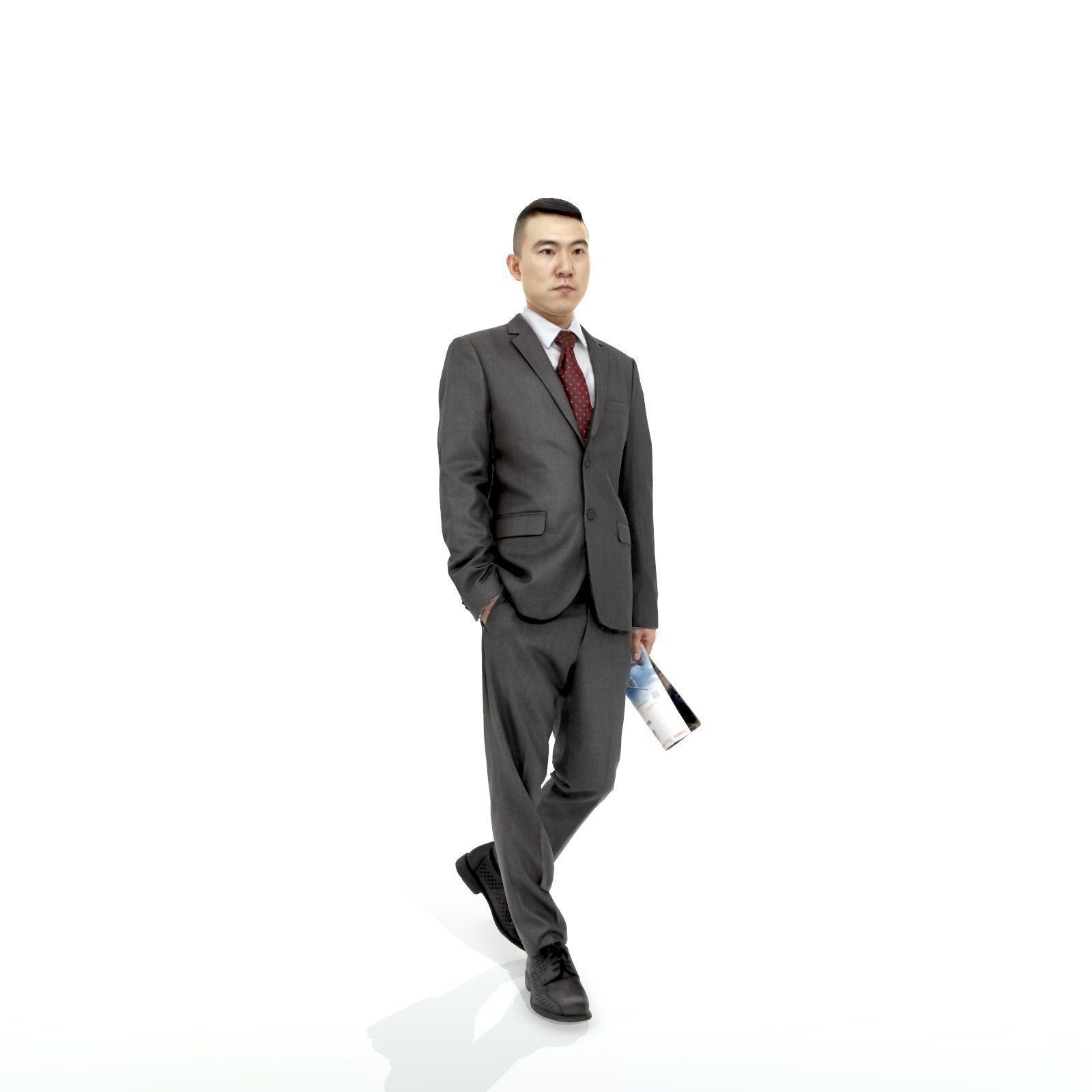 Business Man with Suit Holding Magazine BMan0308-HD2-O01P01-S 3D model_71