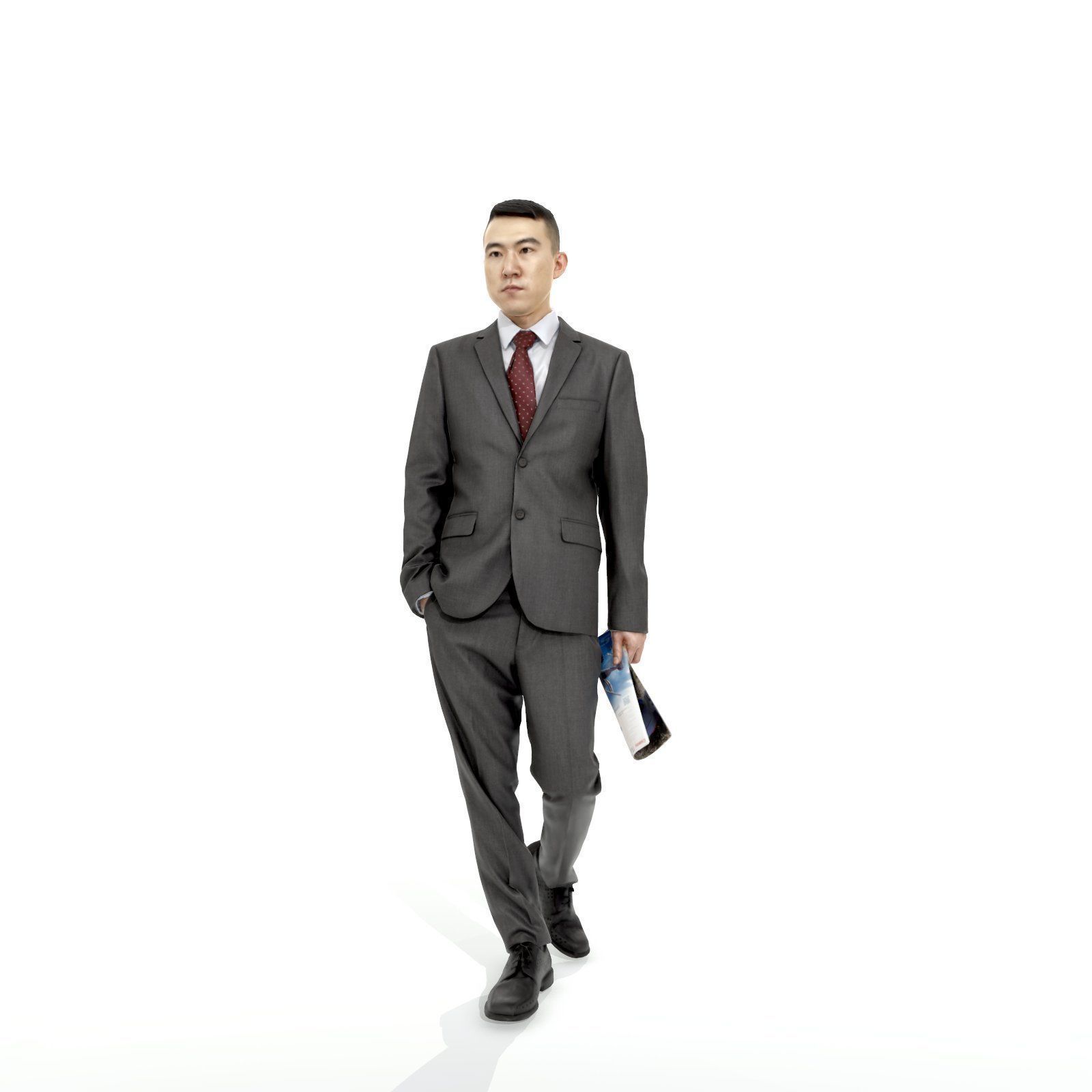 Business Man with Suit Holding Magazine BMan0308-HD2-O01P01-S 3D model_74