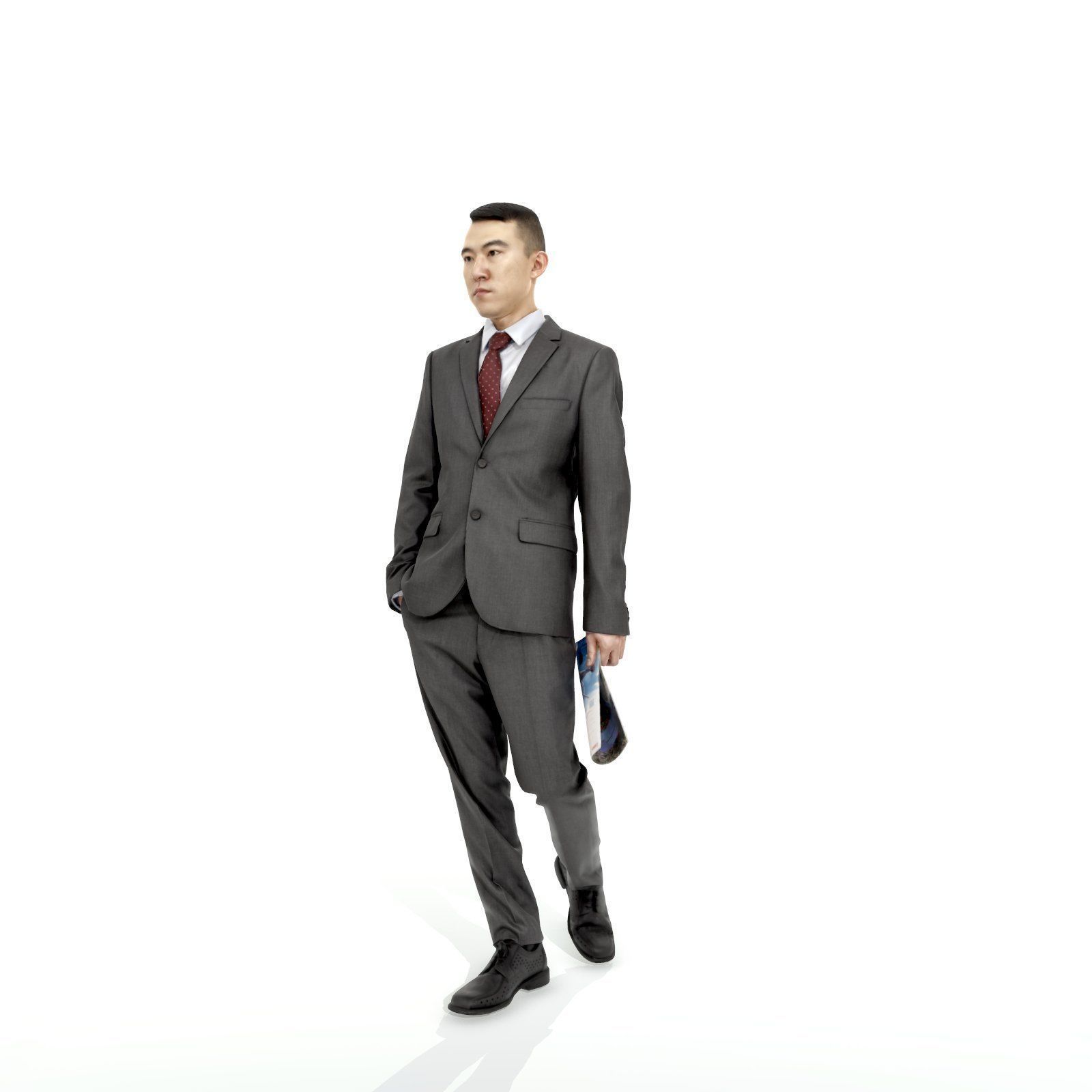 Business Man with Suit Holding Magazine BMan0308-HD2-O01P01-S 3D model_46