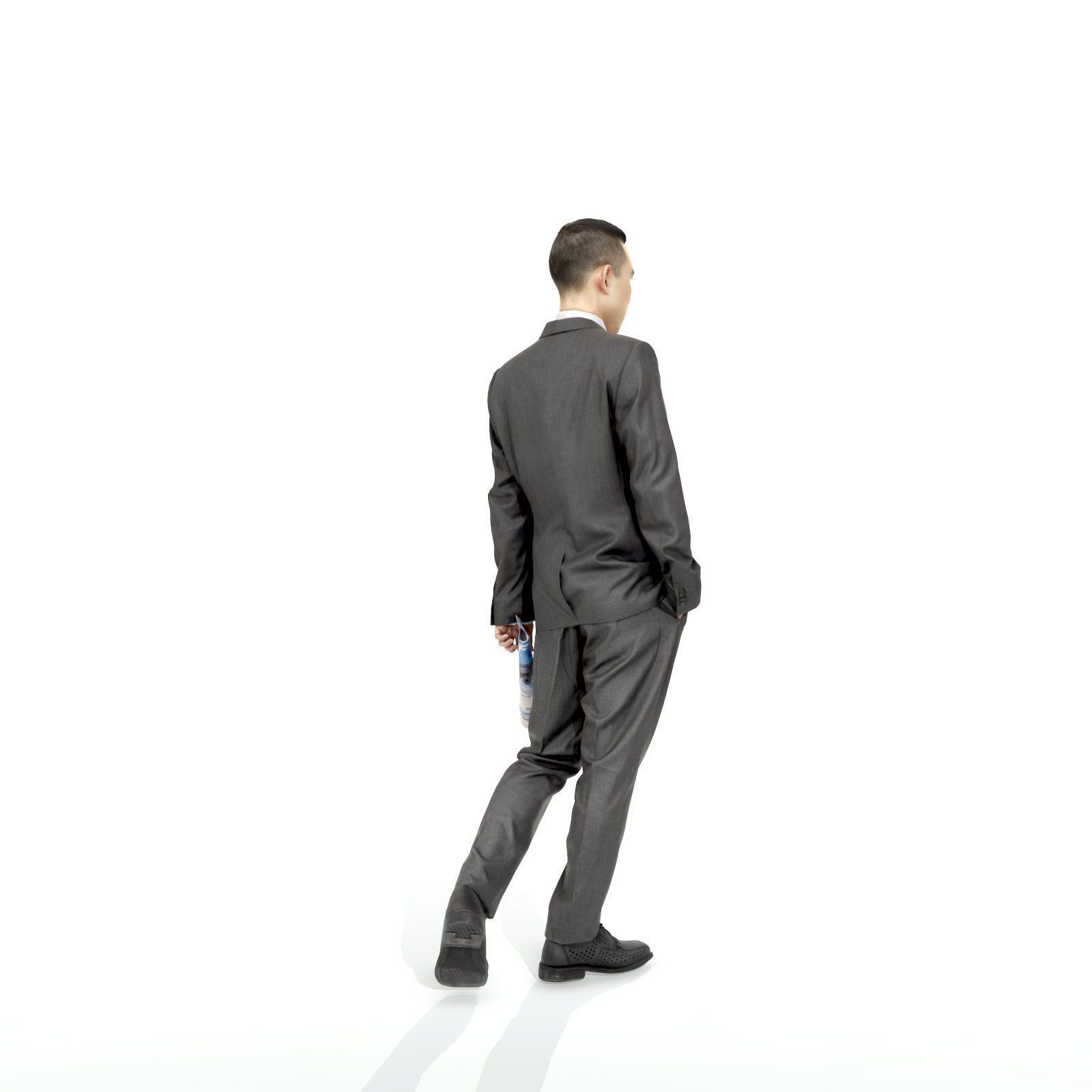 Business Man with Suit Holding Magazine BMan0308-HD2-O01P01-S 3D model_2