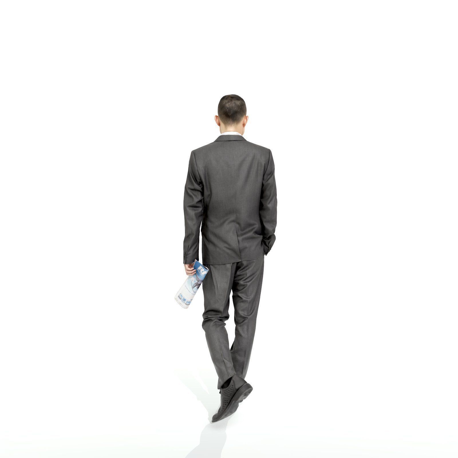 Business Man with Suit Holding Magazine BMan0308-HD2-O01P01-S 3D model_5
