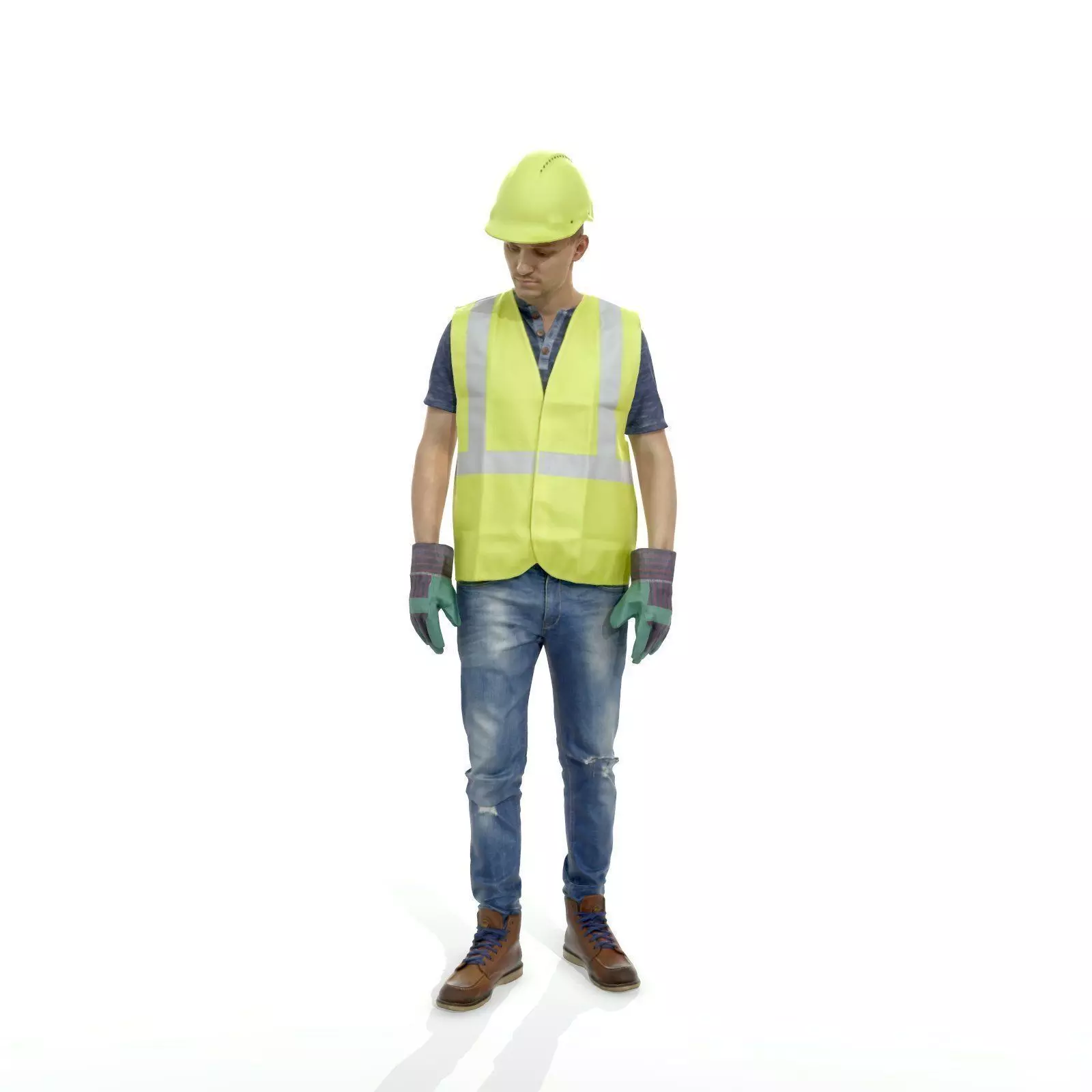 Worker with Yellow Vest and Helmet WMan0307-HD2-O01P01-S 3D model_0