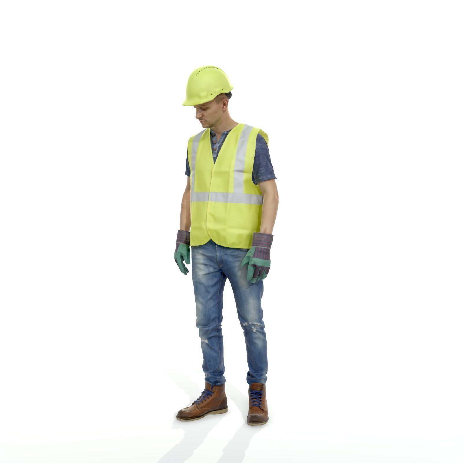 Worker with Yellow Vest and Helmet WMan0307-HD2-O01P01-S 3D model_1