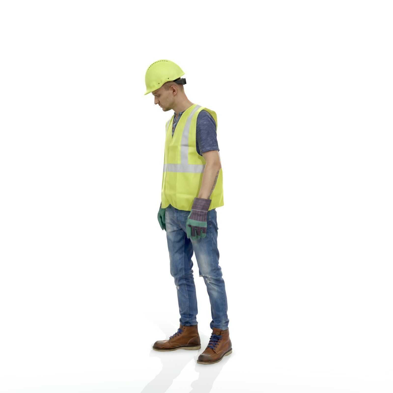 Worker with Yellow Vest and Helmet WMan0307-HD2-O01P01-S 3D model_2