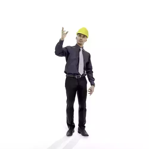 Construction Man with Yellow Helmet Explai WMan0306-HD2-O01P01-S