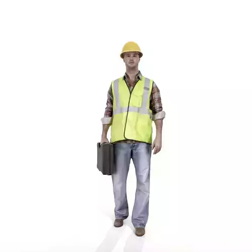 Worker with Yellow Helmet and Toolbox WMan0303-HD2-O01P01-S