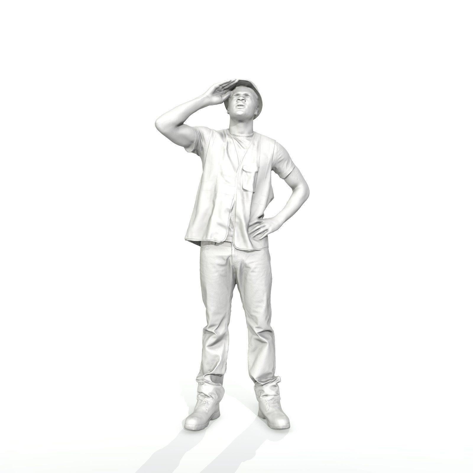 Worker with Yellow Vest and White Helmet WMan0301-HD2-O01P01-S 3D model_7