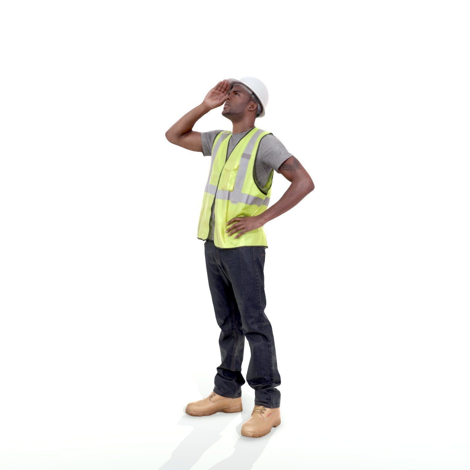 Worker with Yellow Vest and White Helmet WMan0301-HD2-O01P01-S 3D model_9