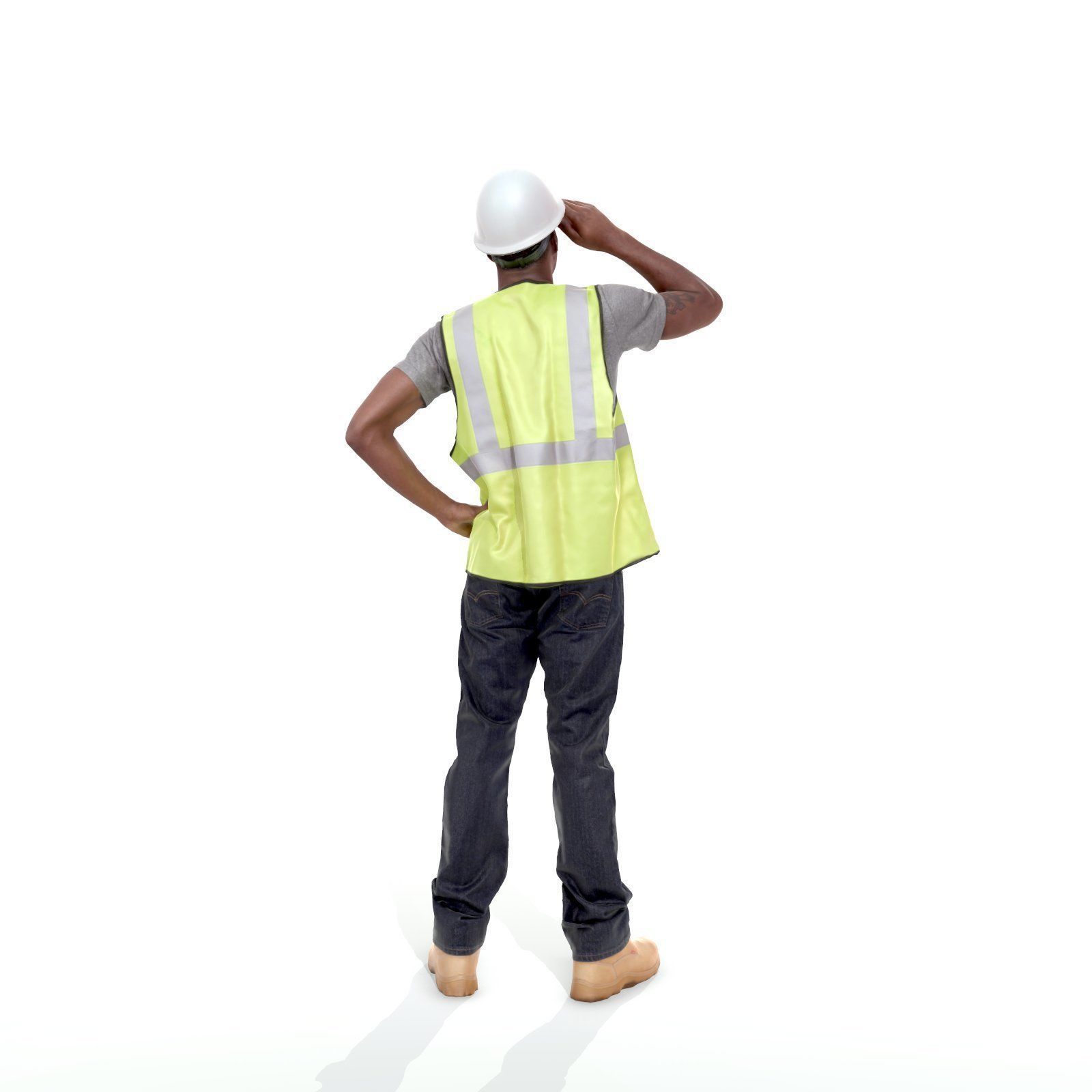 Worker with Yellow Vest and White Helmet WMan0301-HD2-O01P01-S 3D model_29