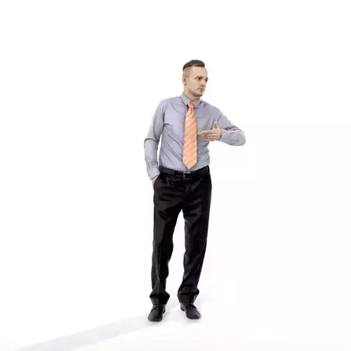 Business Man with Tie and Blue Shirt BMan0307-HD2-O02P02-S 3D model