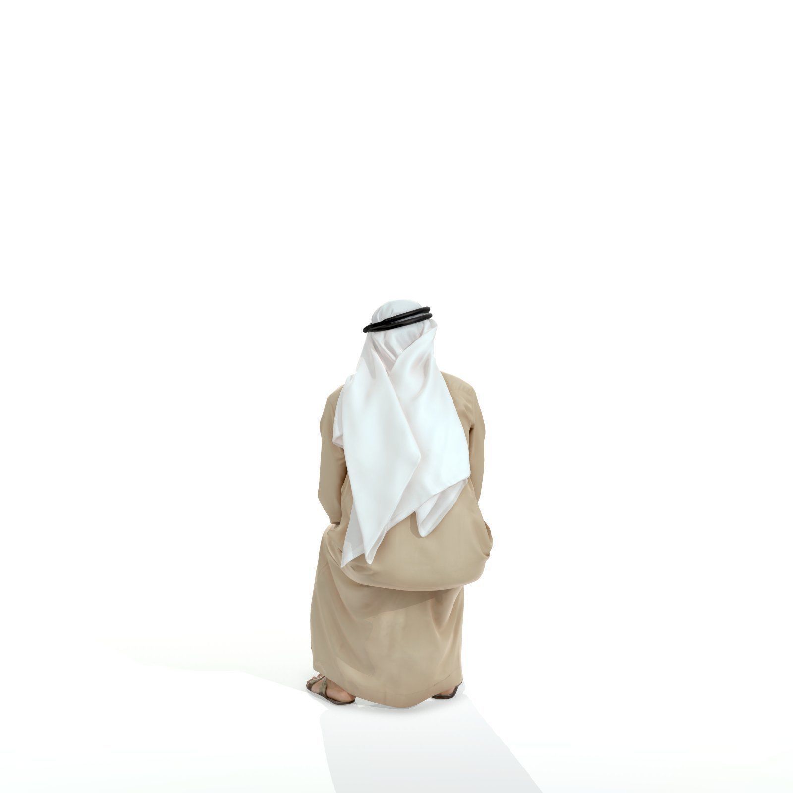 Sitting Arabic Man Wearing Thawb ArMan0005-HD2-O01P05-S 3D model_4