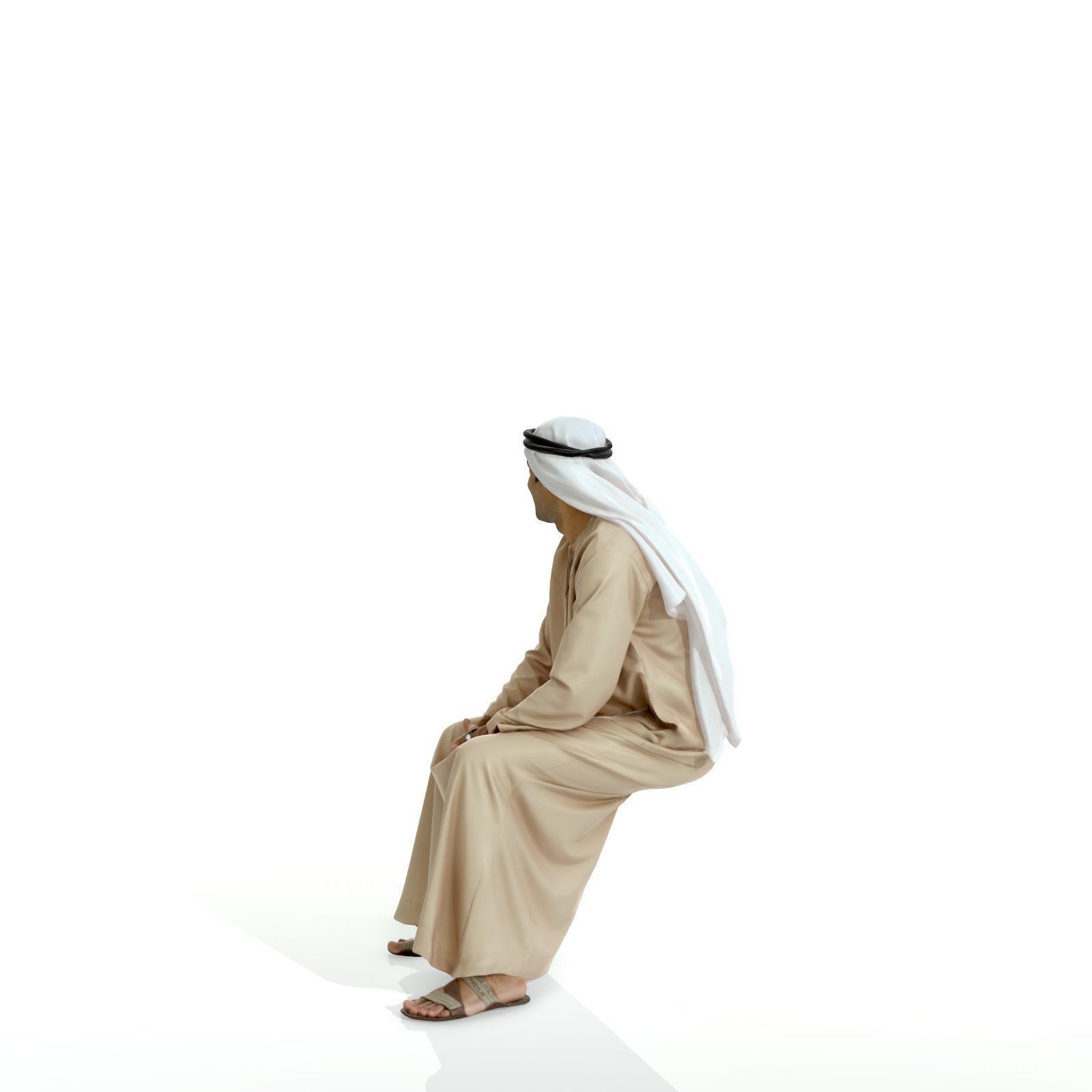 Sitting Arabic Man Wearing Thawb ArMan0005-HD2-O01P05-S 3D model_31