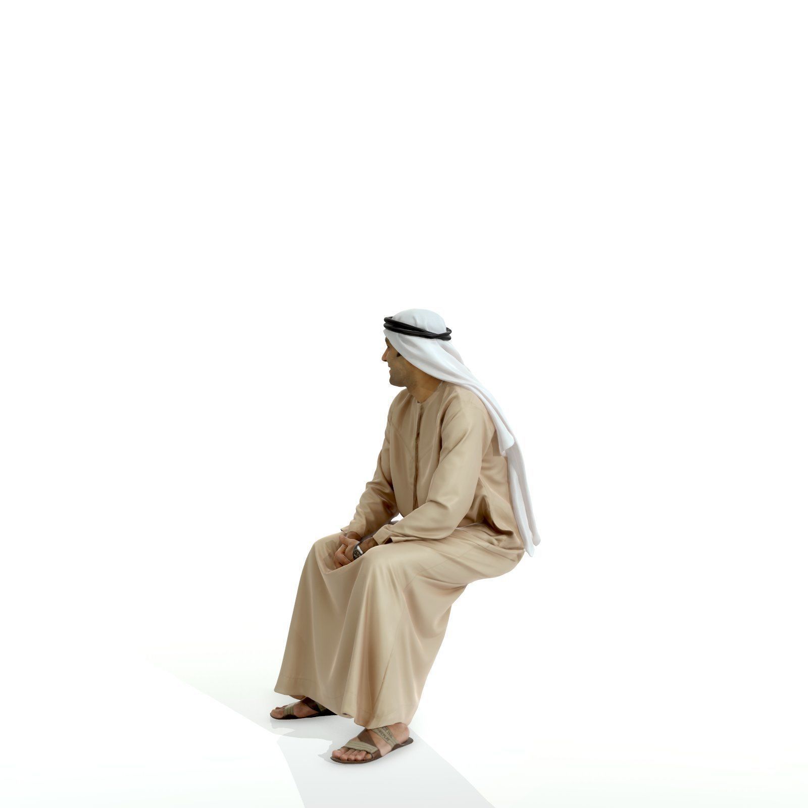 Sitting Arabic Man Wearing Thawb ArMan0005-HD2-O01P05-S 3D model_25