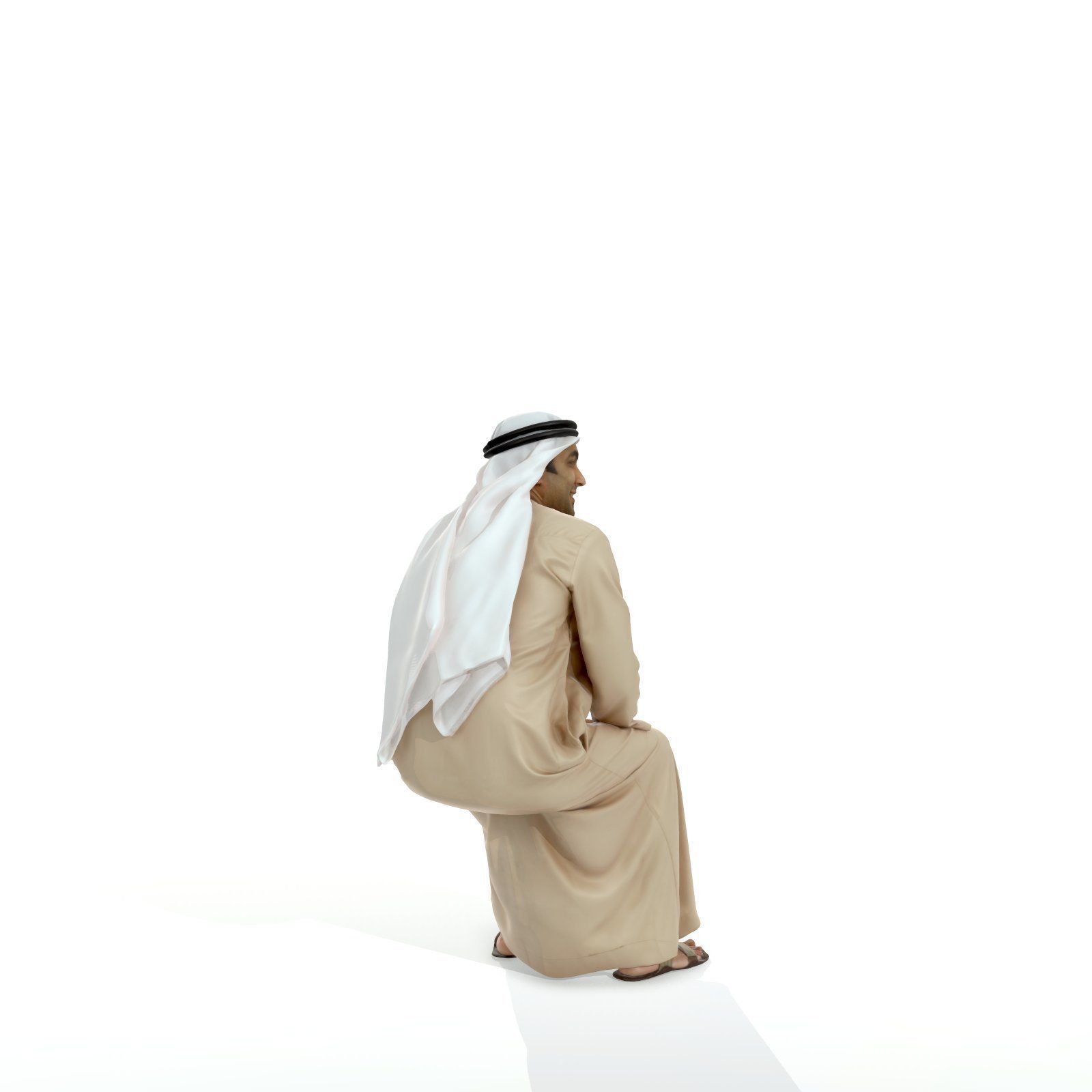Sitting Arabic Man Wearing Thawb ArMan0005-HD2-O01P05-S 3D model_24