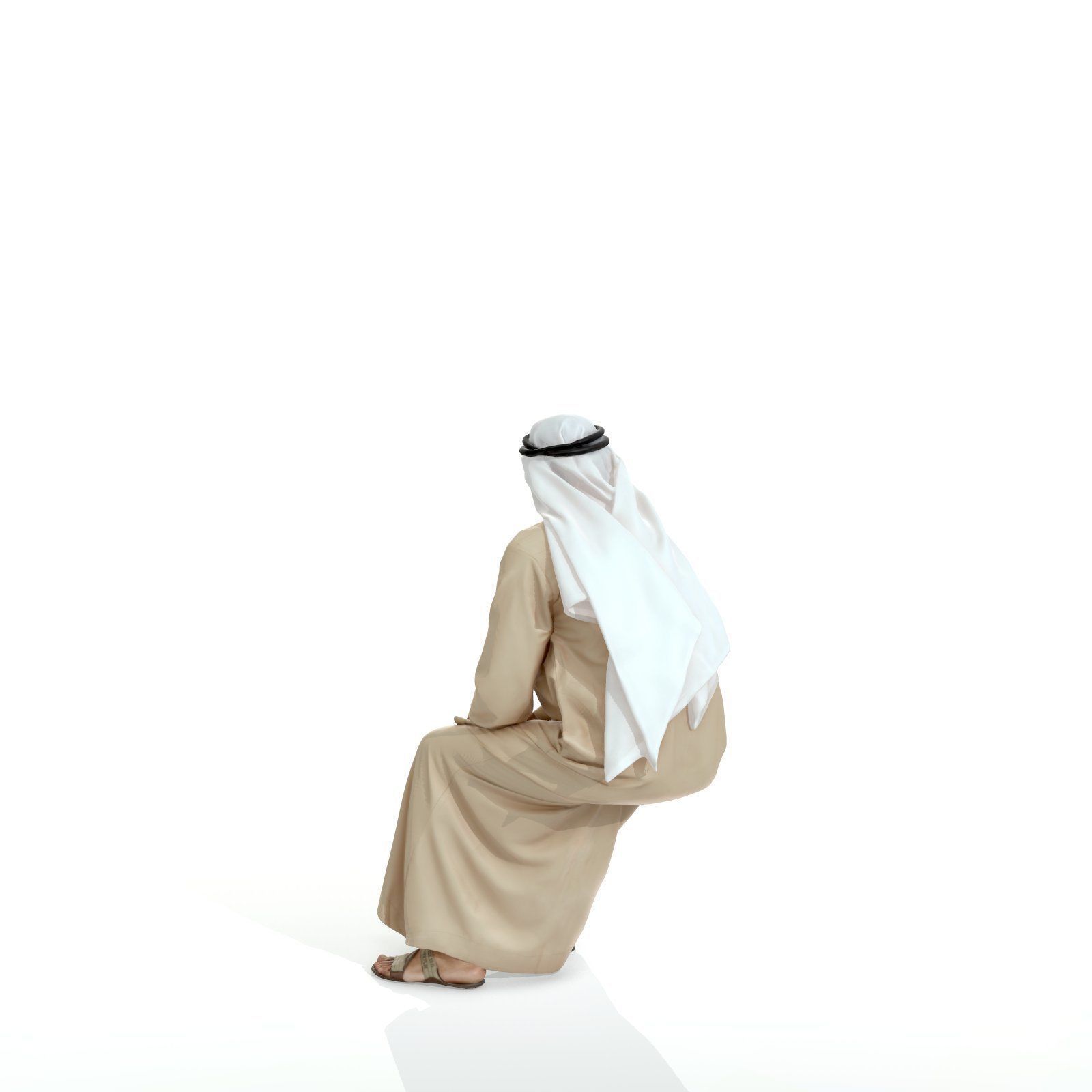 Sitting Arabic Man Wearing Thawb ArMan0005-HD2-O01P05-S 3D model_3