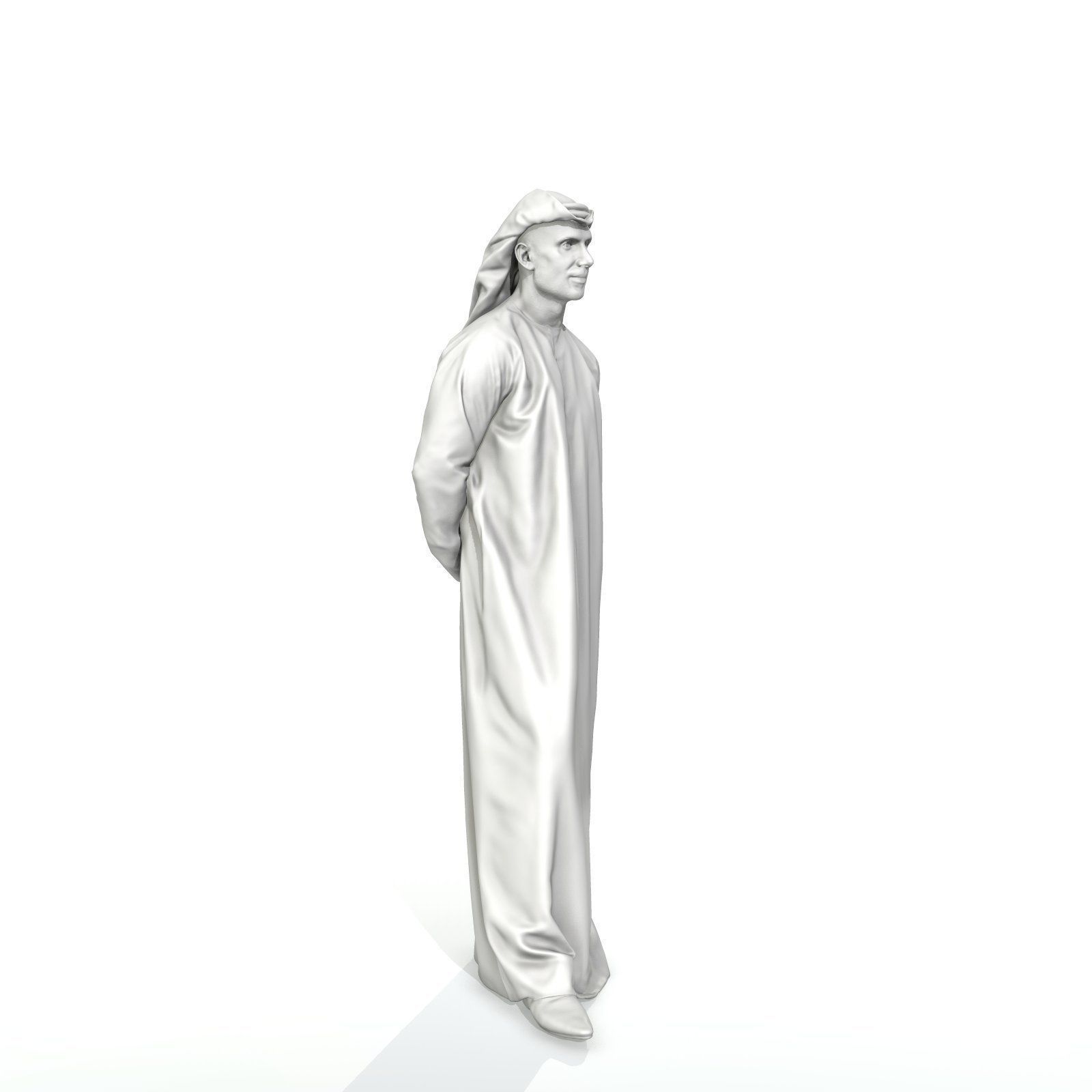Standing Arab Man Wearing white Thawb ArMan0004-HD2-O01P05-S 3D model_13