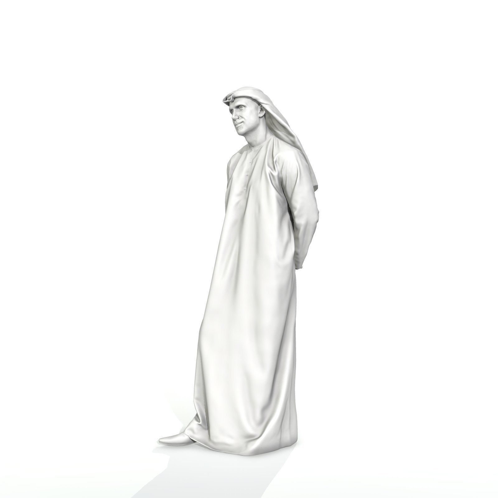 Standing Arab Man Wearing white Thawb ArMan0004-HD2-O01P05-S 3D model_25