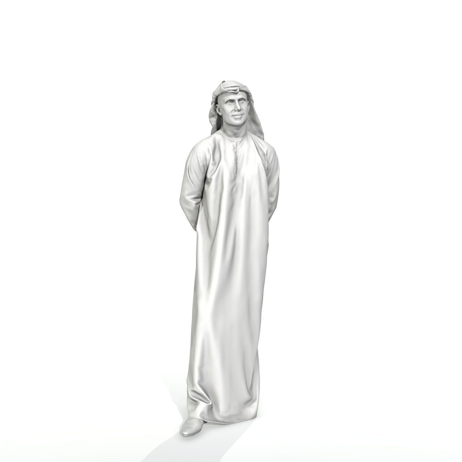 Standing Arab Man Wearing white Thawb ArMan0004-HD2-O01P05-S 3D model_15